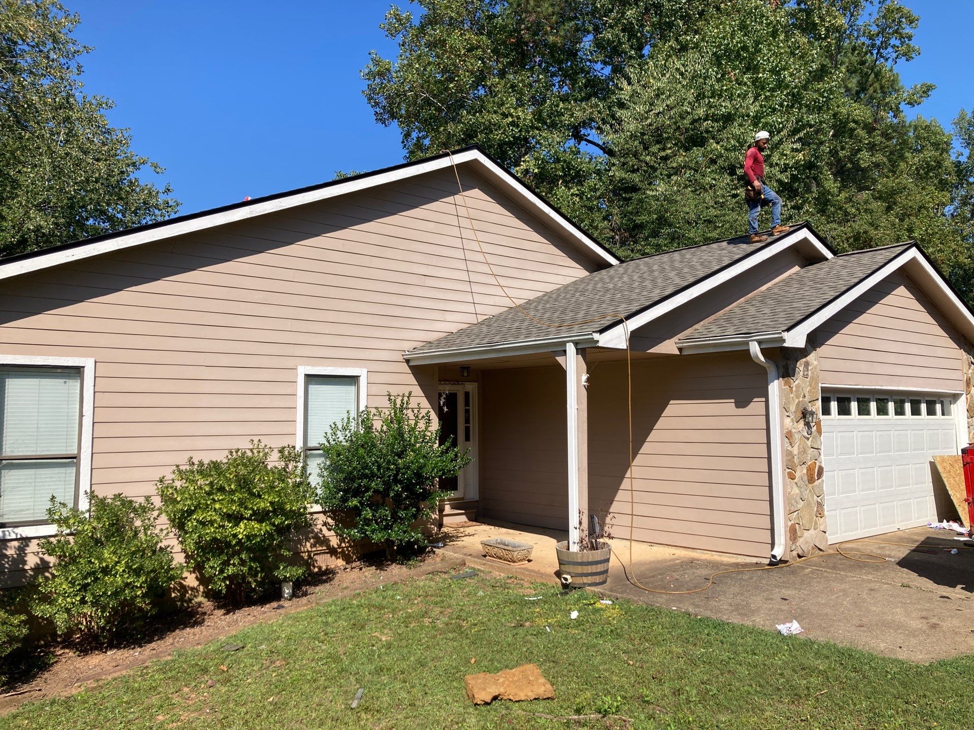Alpharetta, GA Roof Replacement GAF Timberline HDZ Weathered Wood by Reset Roofing