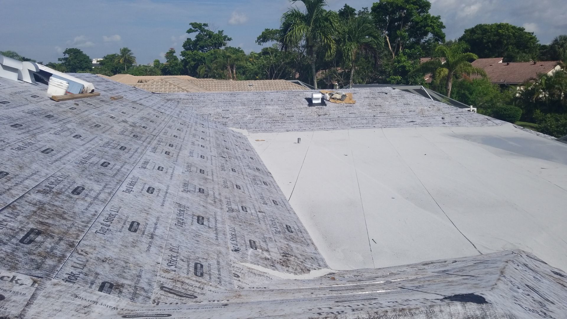 Residential Roofing Installation using 1" Nail strip metal roof by BLUES BROTHERS ROOFING