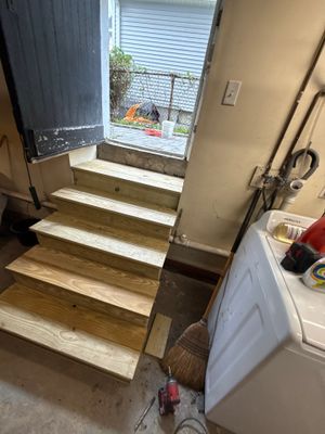 basement steps in jamaica plain