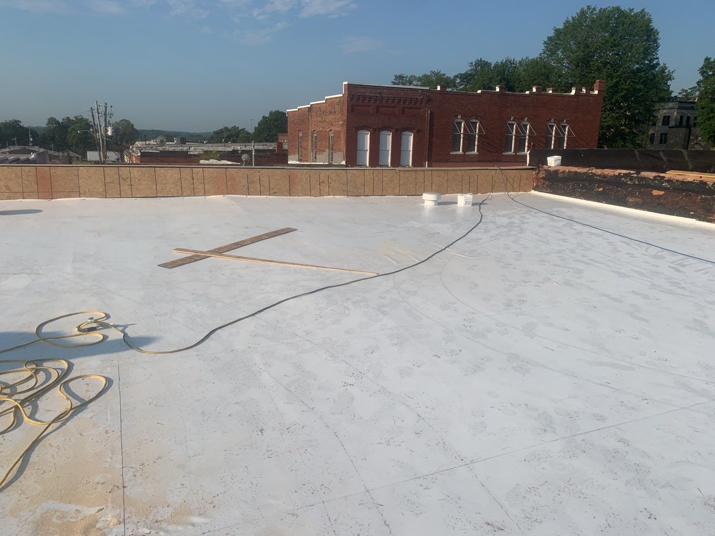 Commercial Roofing Installation in DeQueen, AR, using 50 mil PVC by Hostetler Roofing