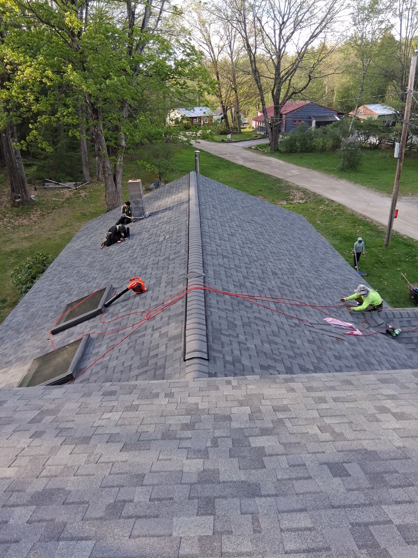 Asphalt Shingle Roof Replacement and Skylight Installation in Newport, NH by Tall pine roofing