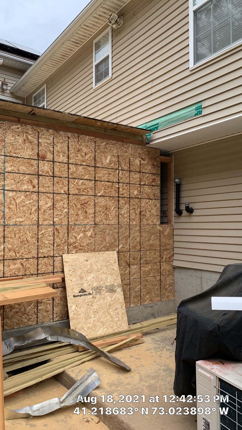 Siding Repair using Certainteed Mainsteet D4 and EPDM roof under deck by A Plus Exterior