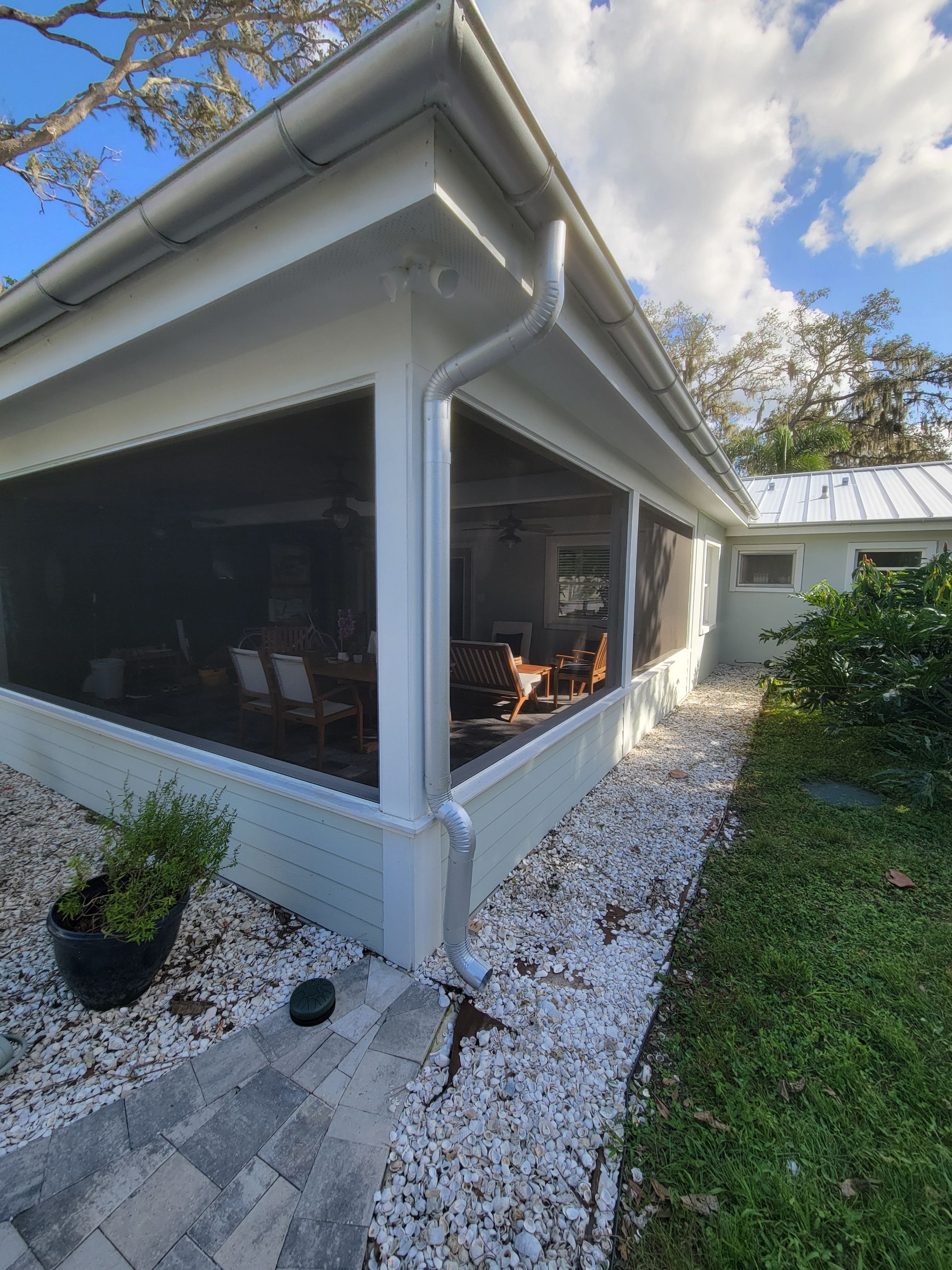 Galvalume Half Round Seamless Gutters and Downspouts in Valrico FL by Gutter Professors