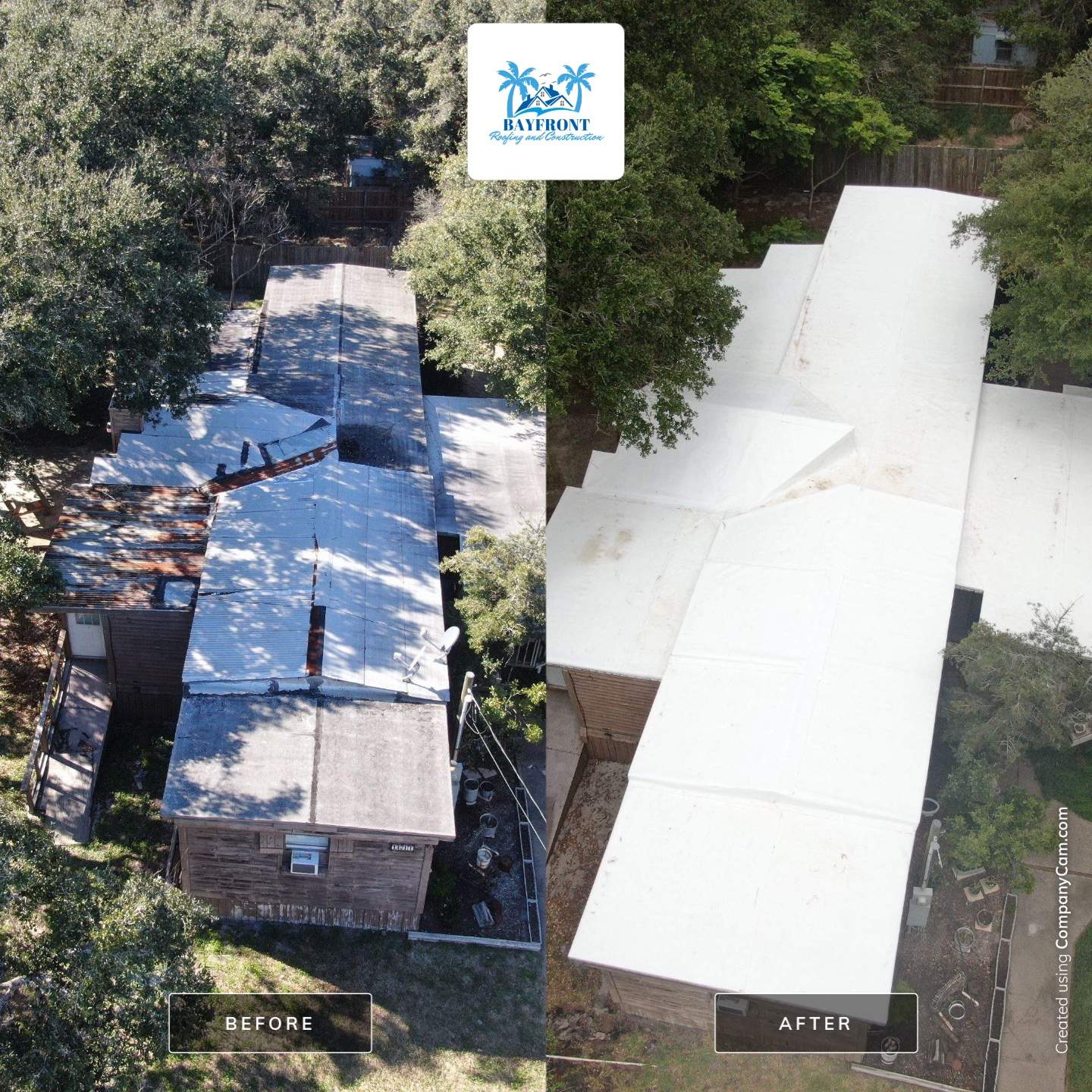 Cartoon Roof turned TPO Elegant by Bayfront Roofing and Construction