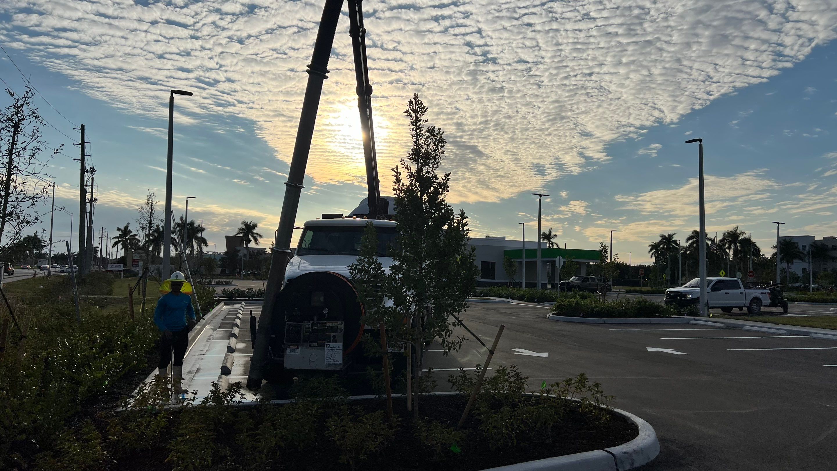 New Construction Commercial Parcel Stormwater System Cleaning by APS Power & Water