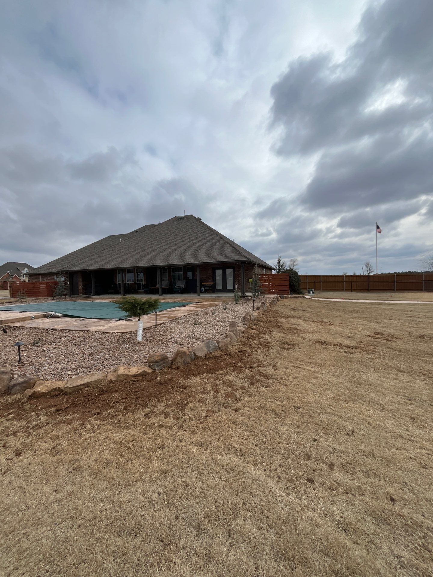 Landscape installation w/ irrigation and landscape lighting by Clays Services Inc