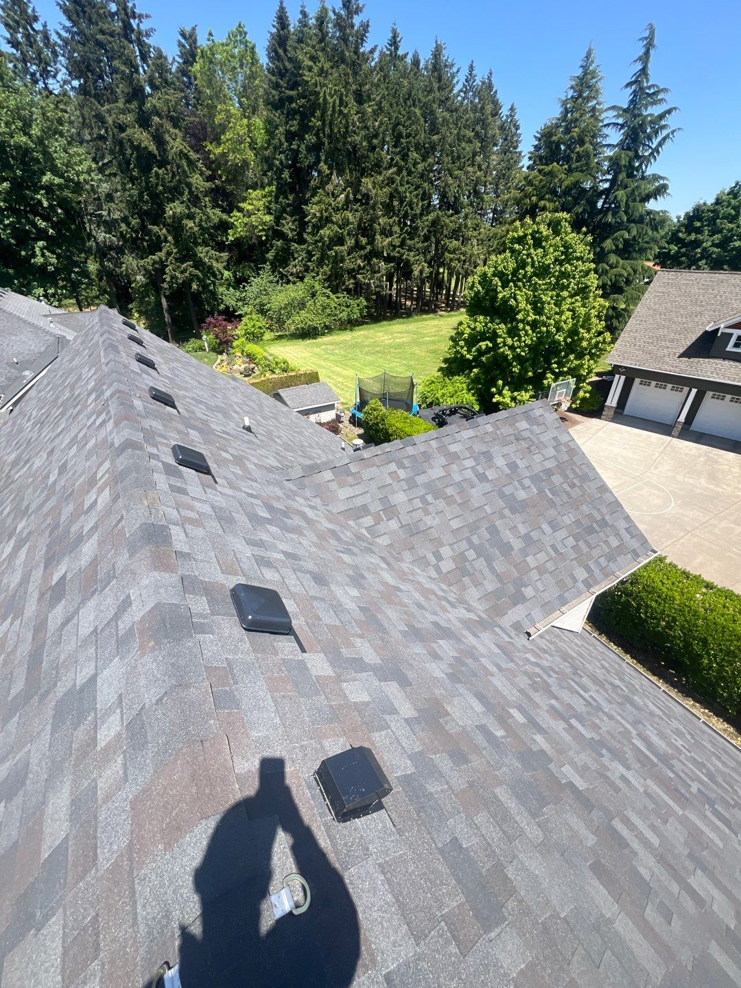Residential Roofing Installation using Malarkey Vista (Color: Black Oak) by Orezona Building & Roofing Company, Inc.