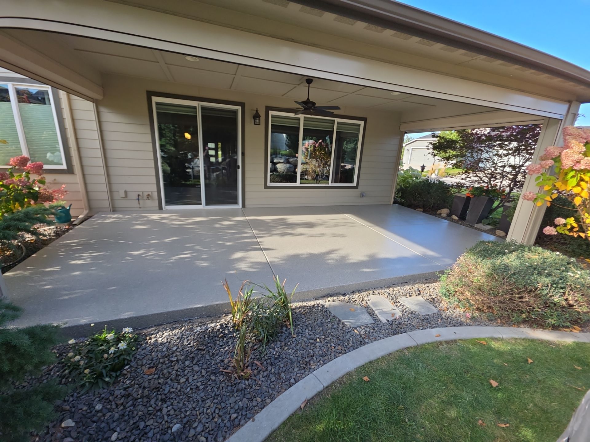 Front Porch and Back Patio Concrete Transformation in Liberty Lake by Croc Coatings, LLC