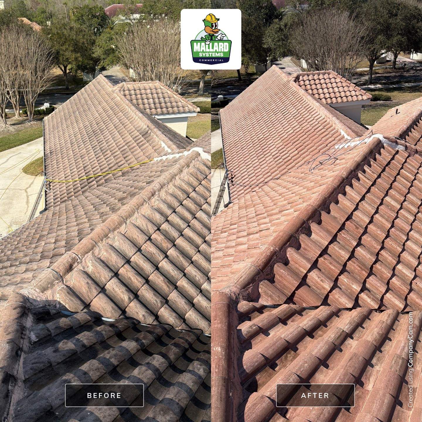 Barrel Tile Roof Cleaning by Mallard Systems
