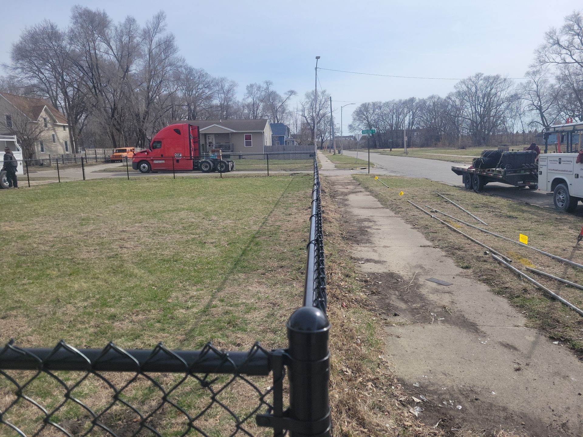 Black Chain Link Fence and Gate Installation in Waterloo by Perfect Picket Fence and Stain