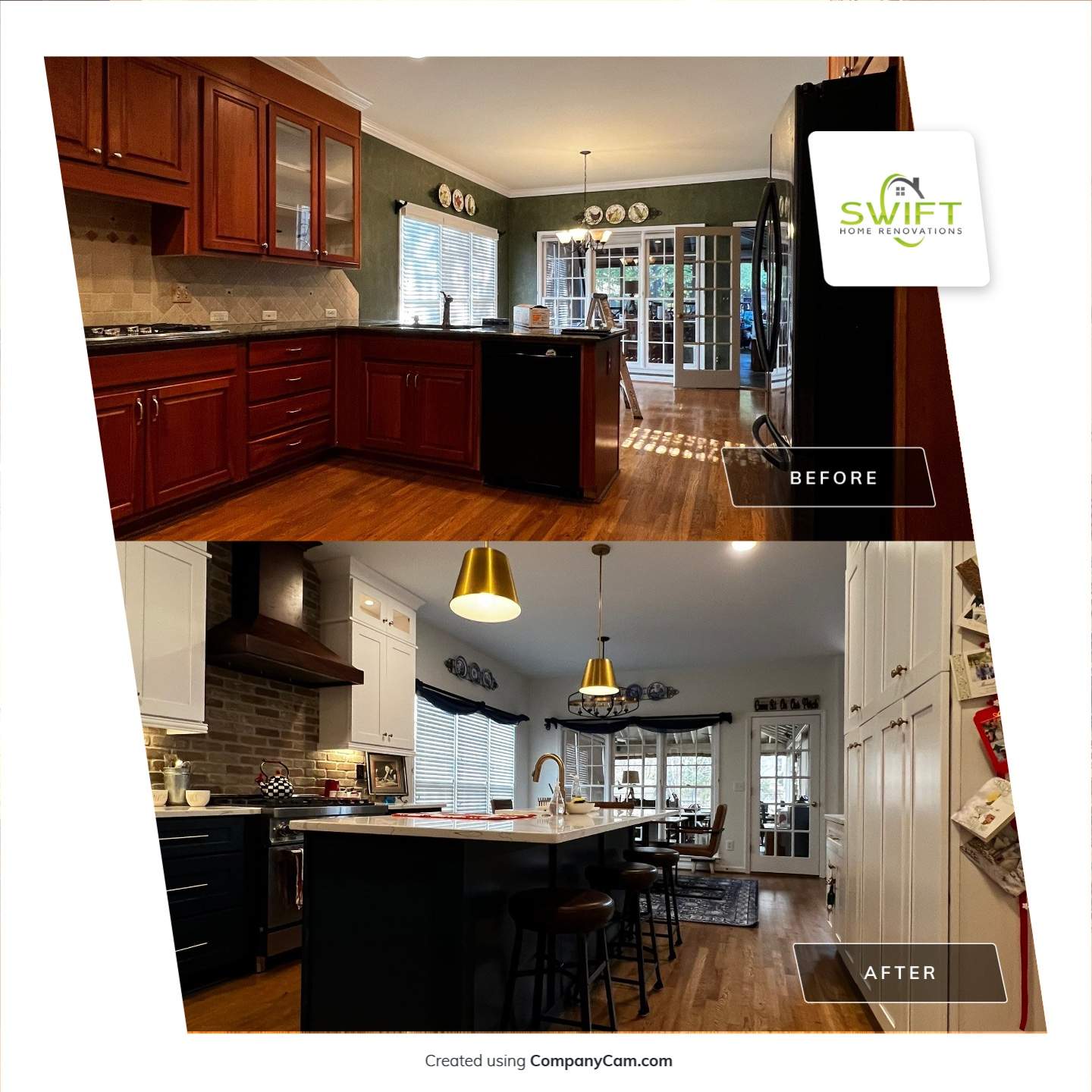 Full Kitchen and Interior Remodel Featuring Custom Brick Backsplash in Smyrna by Swift Home Renovations 