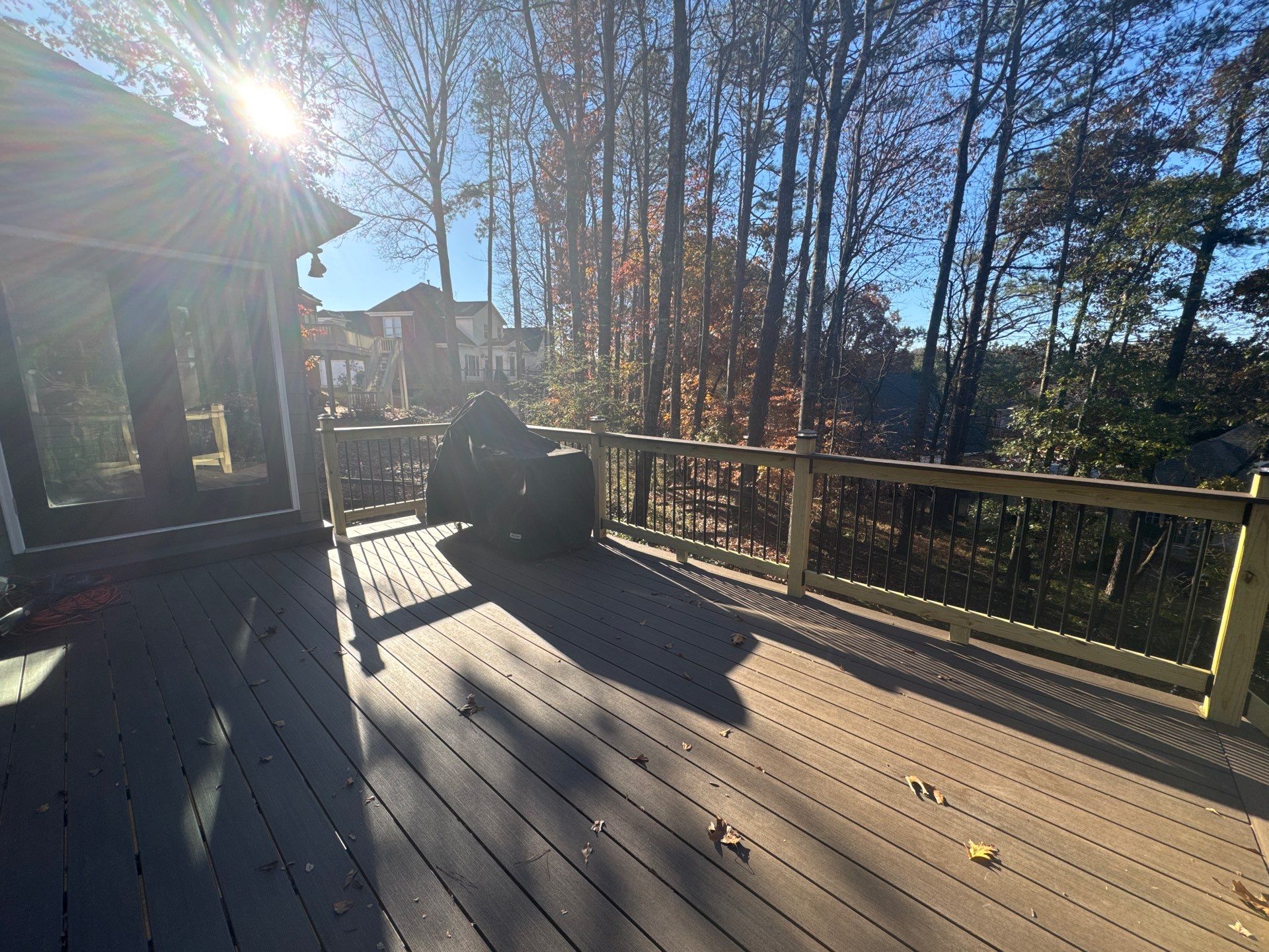 Custom Multi-Level Composite Deck and Sunroom Addition in Suwanee by Swift Home Renovations 