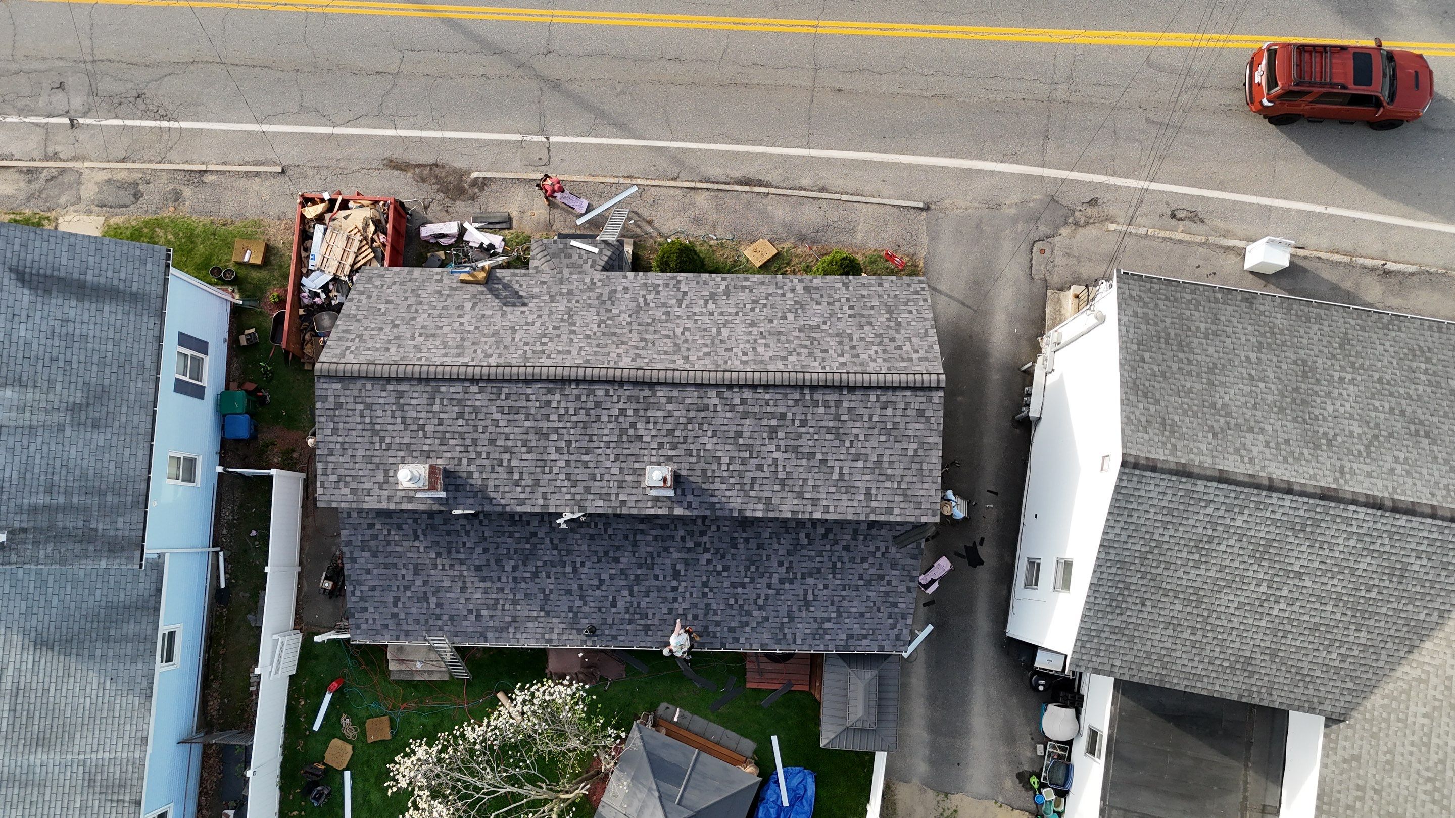 Roof Replacement with Owens Corning TruDefinition Shingles in Midnight Plum by Mighty Dog Roofing of Greater Middlesex County