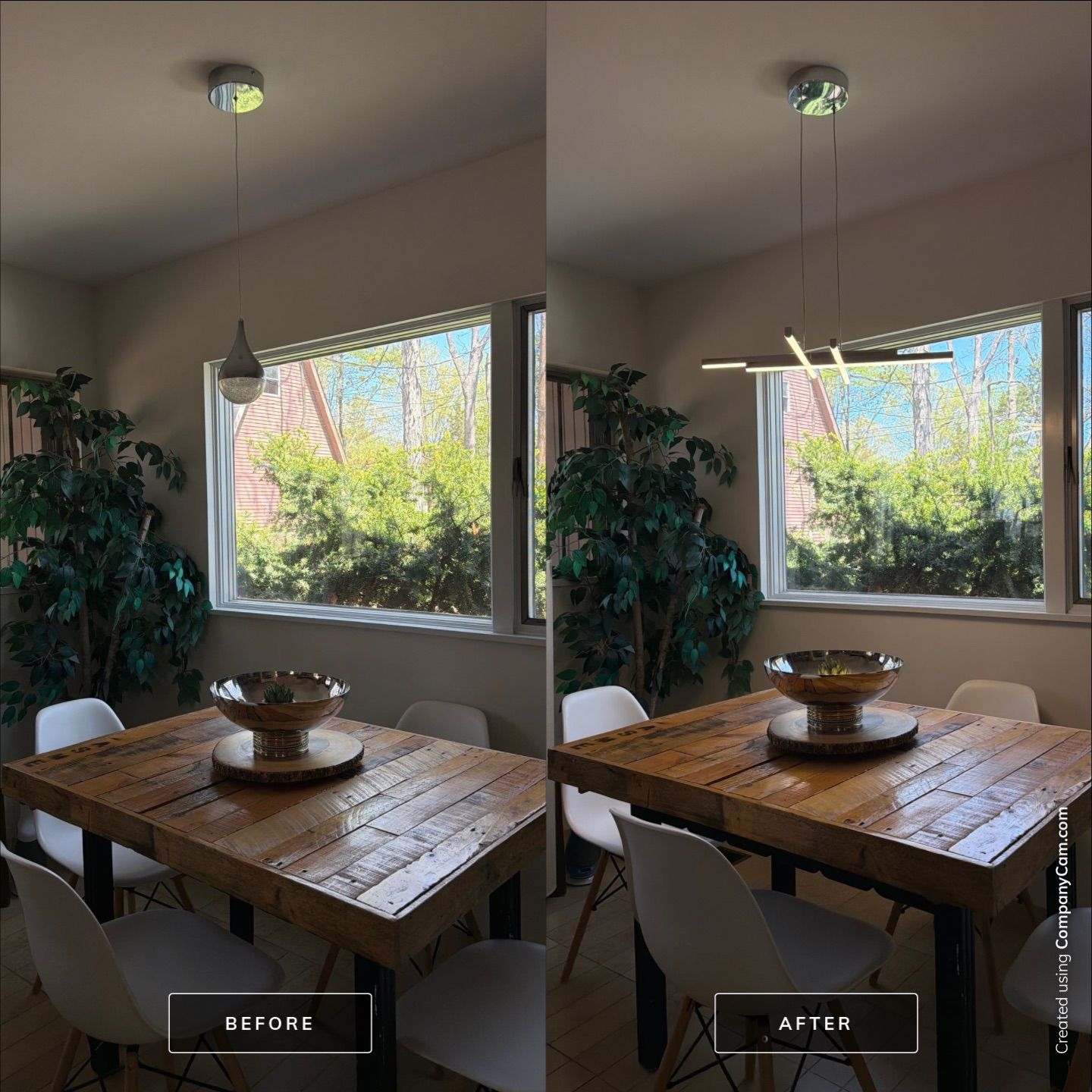 Modern Linear LED Suspension Fixture Installation by Spartan Home Pros