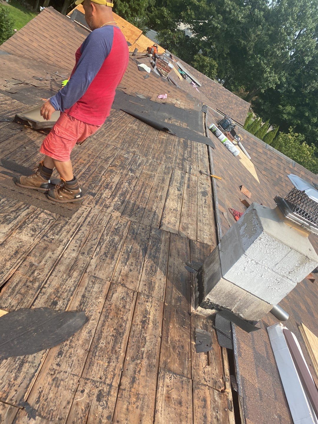 Residential Roofing Installation using Owens Corning Duration Brownwood by A Plus Exterior