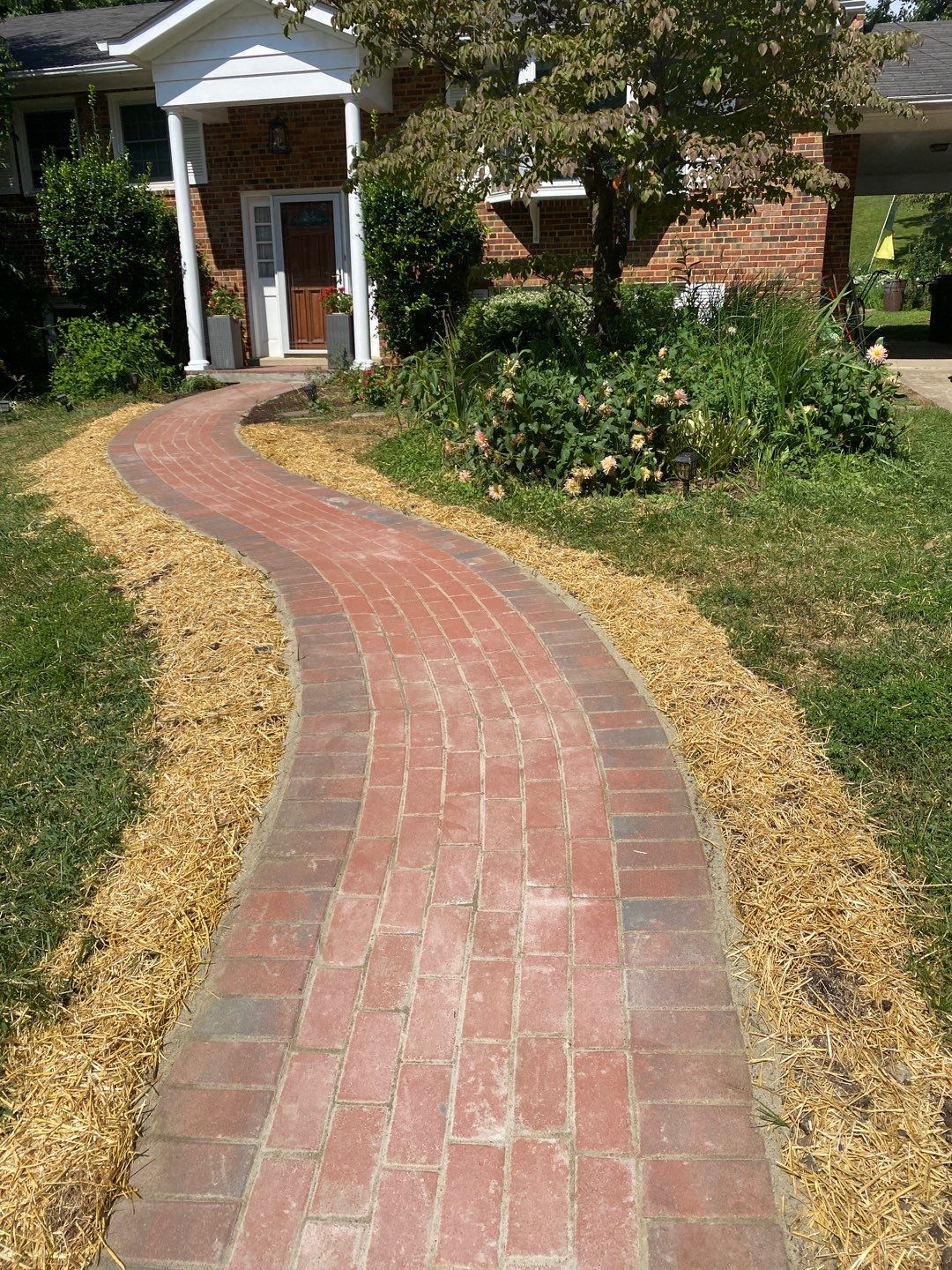 porch  using Brick pavers, porch columms , rooff update   by Jesus Master Handyman LLC 
