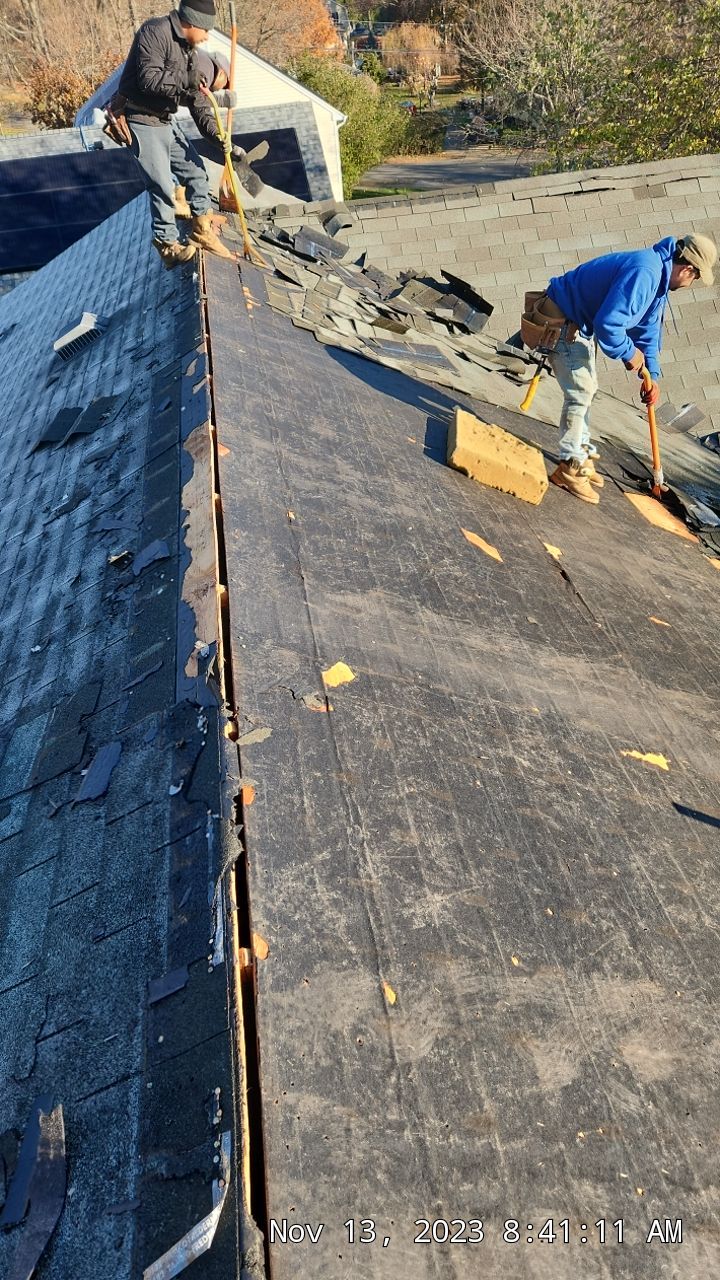 Residential Roofing Installation using Certainteed Landmark Moire Black by A Plus Exterior