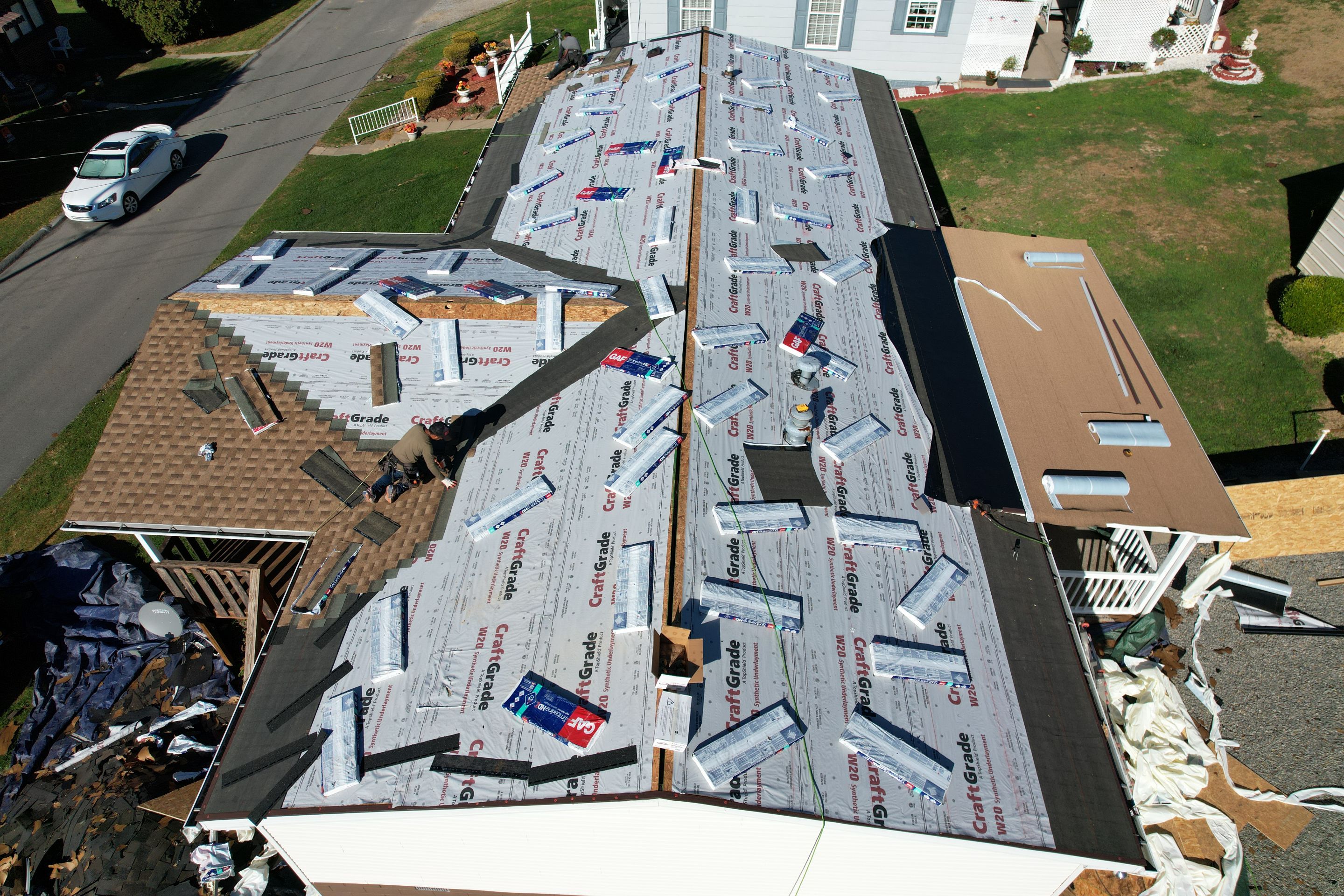 Residential Roofing Installation using GAF Timberline HDZ Shakewood by Rainstoppers Roofing