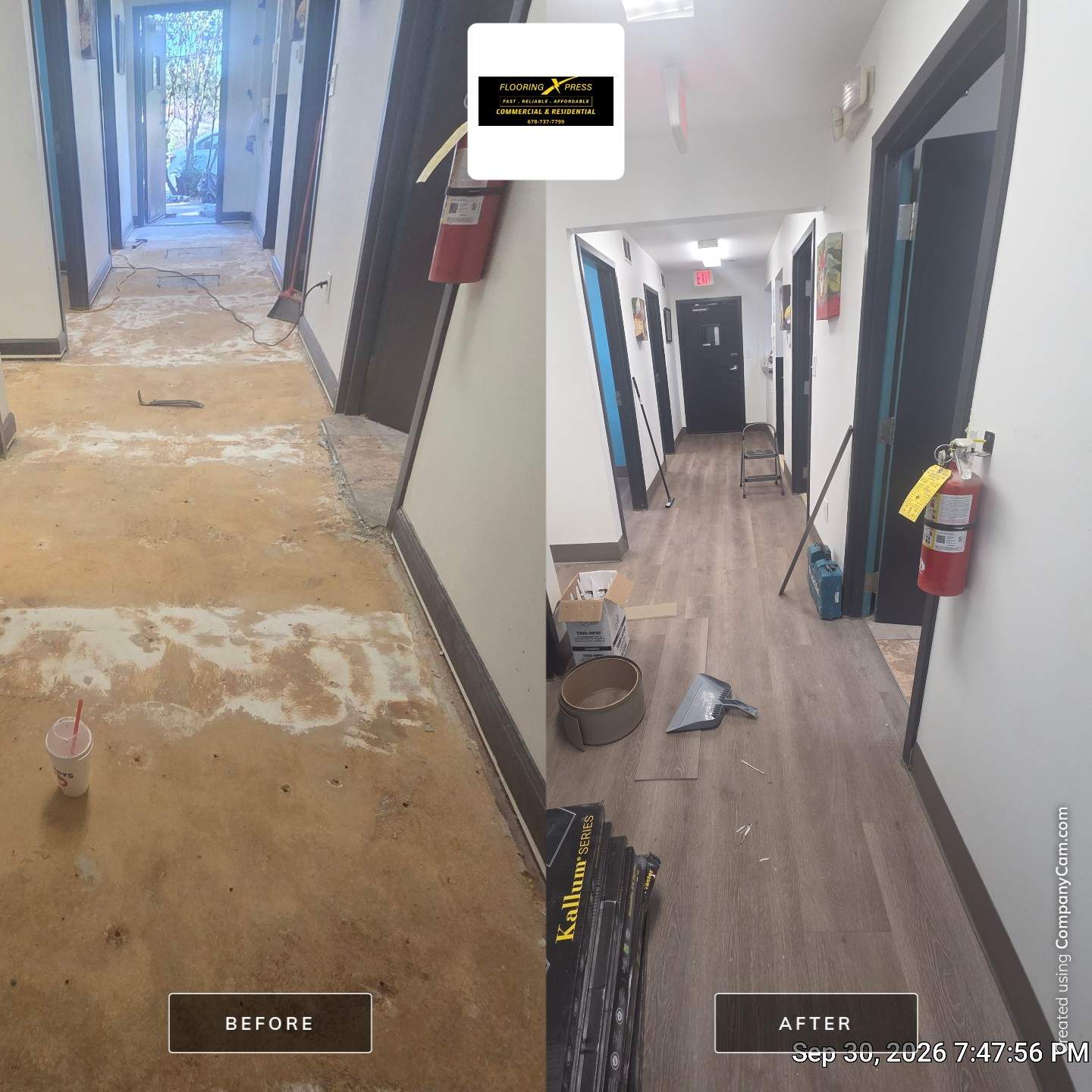 Commercial Vinyl Plank Flooring Installation at Dunwoody Veterinary Clinic by Flooring Xpress CO 