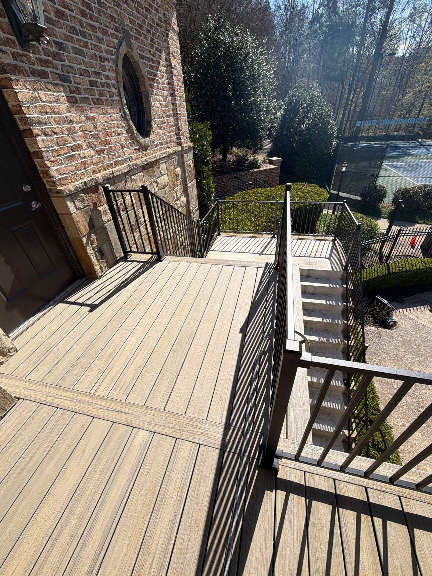Alpharetta, GA Trex Deck Floor Resurface, Steel Railing Install, and Metal Roof Replacement by Nelson Exteriors 
