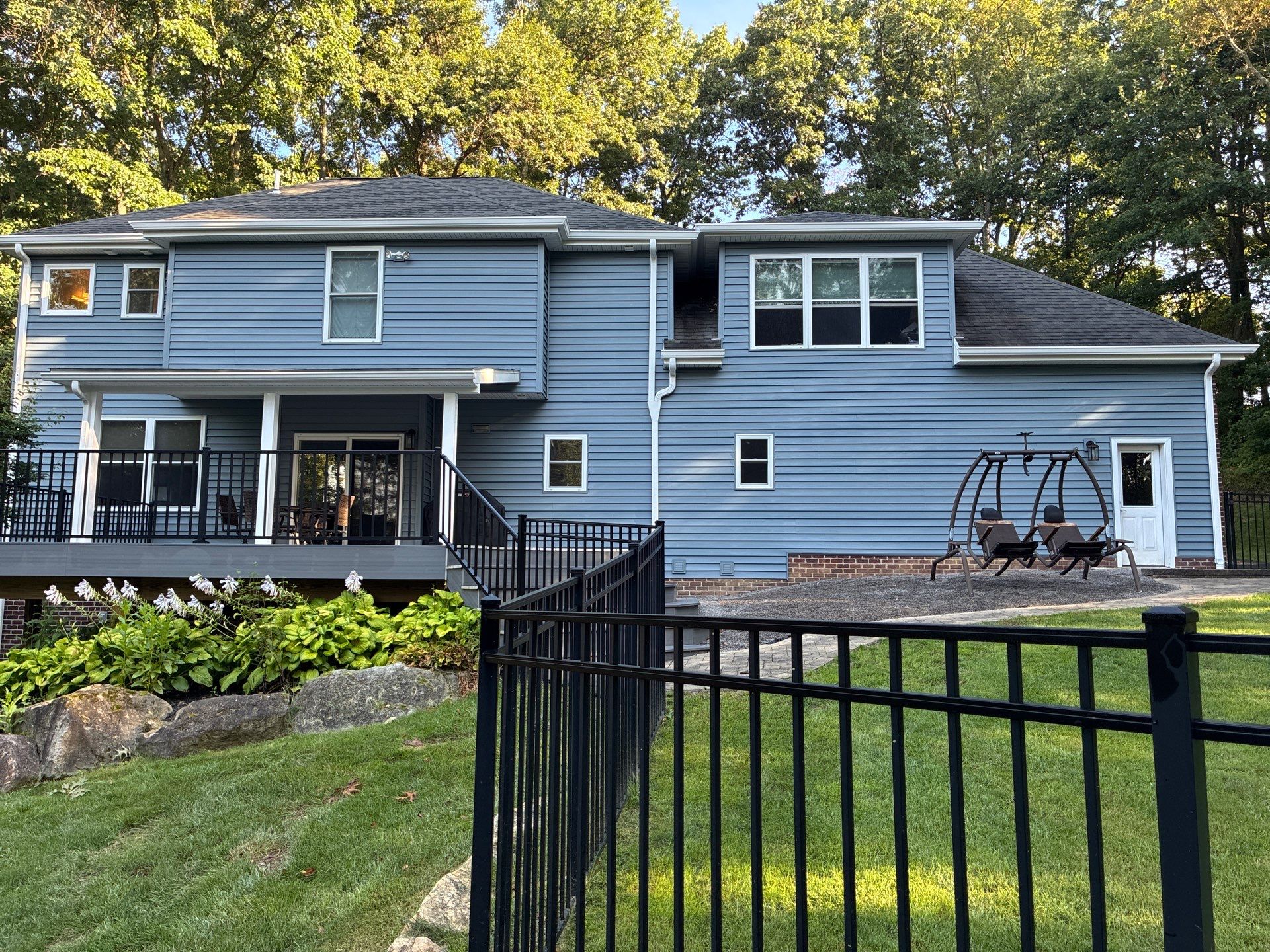 Full House Siding Renovation with English Wedgewood Vinyl in Gibsonia by Ideal Siding Pittsburgh