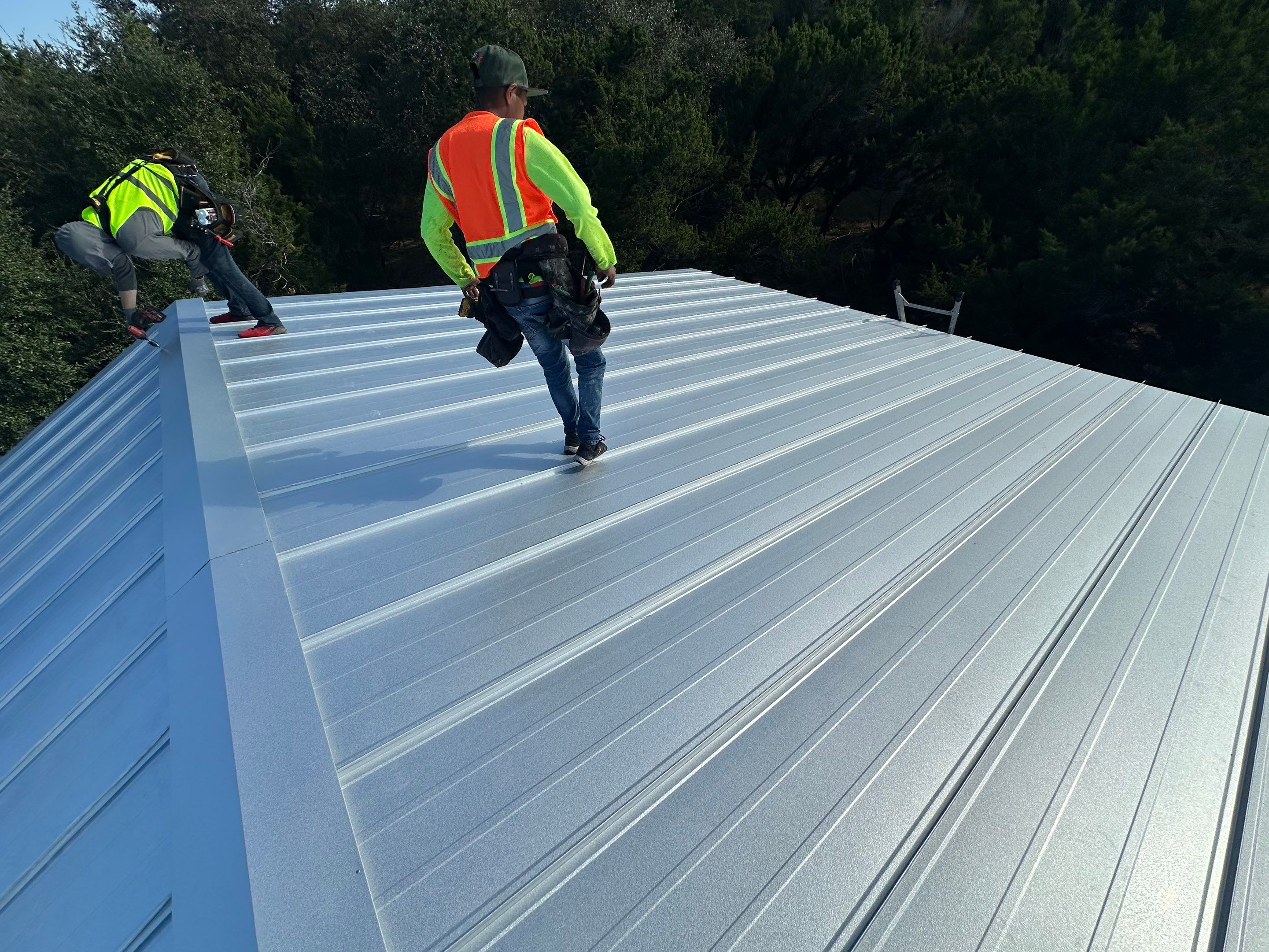 Metal Repairs & Gutter Install by First Out Roofing 