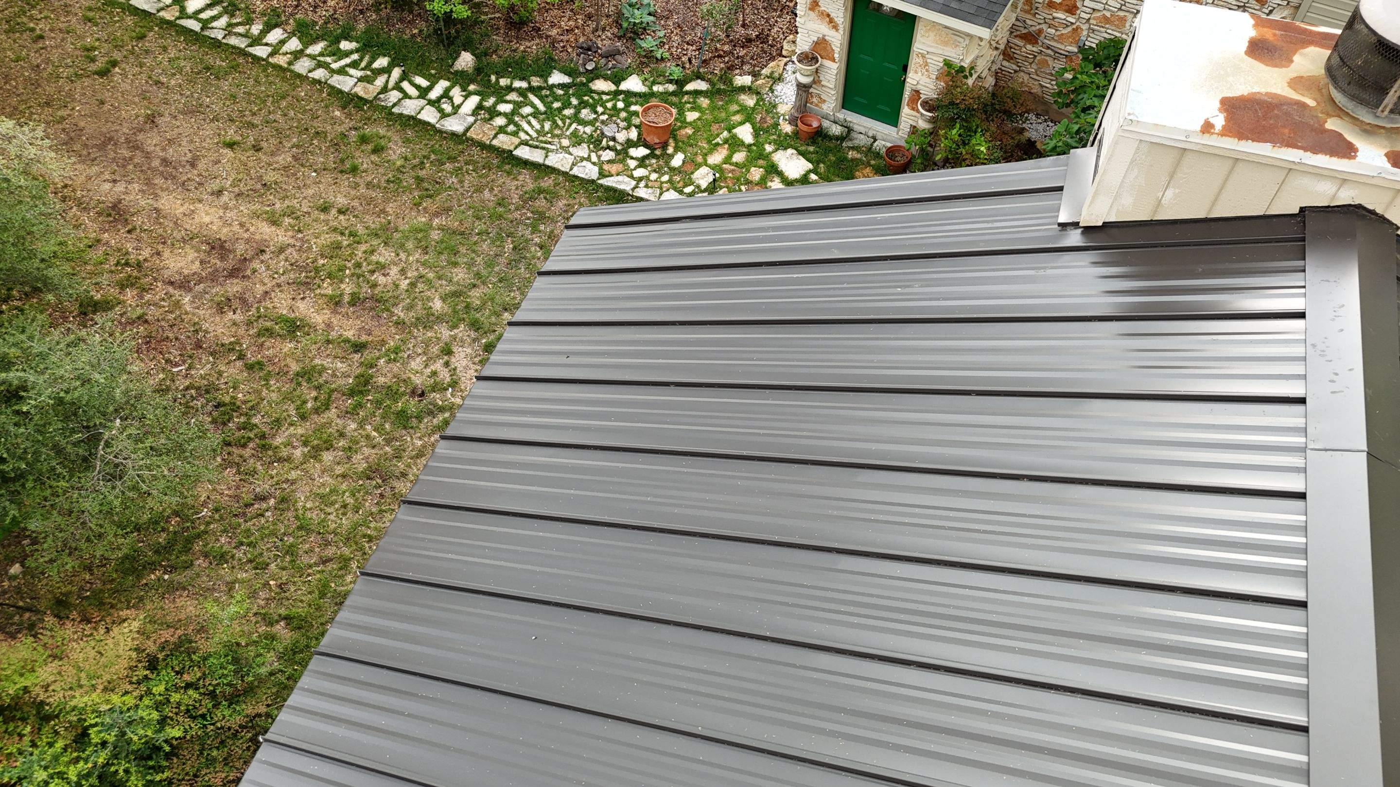 Dark Bronze - L&A Standing Seam with Striations by RoofsOnly.com