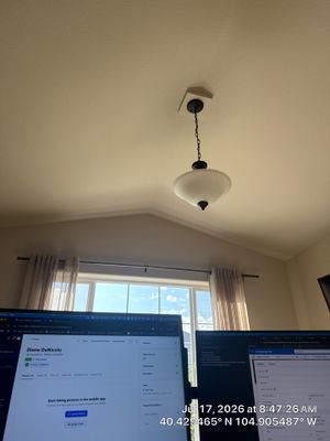 Windsor Home Office Setup with Custom Lighting and Door Installation