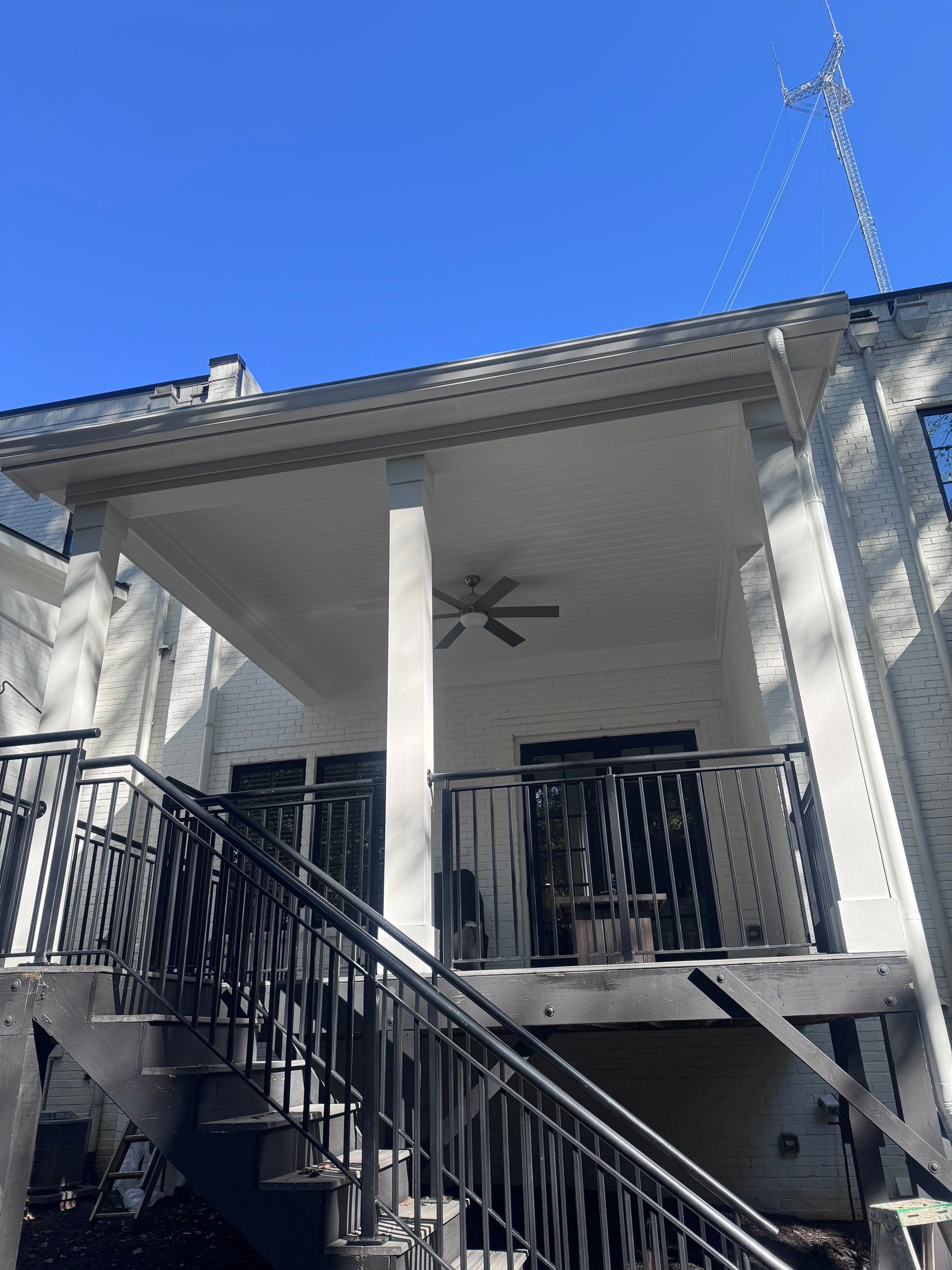 White Masonry Painting and Porch Refinishing in Atlanta by PGP Surface Solutions, LLC
