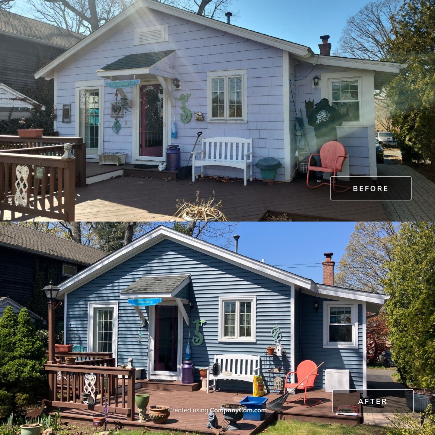Siding Renewal with Cert Monogram D/4 x 12'6" clapboard, Wedgewood Blue by DiGiorgi Roofing and Siding Inc
