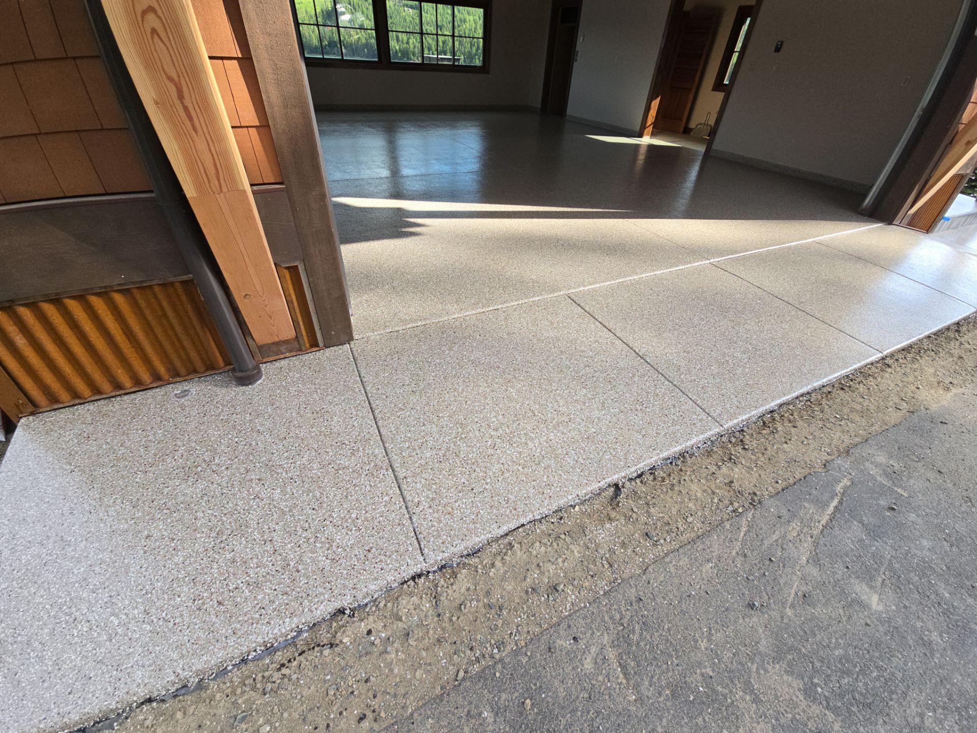Garage Transformation using Pebble Beach by Croc Coatings, LLC