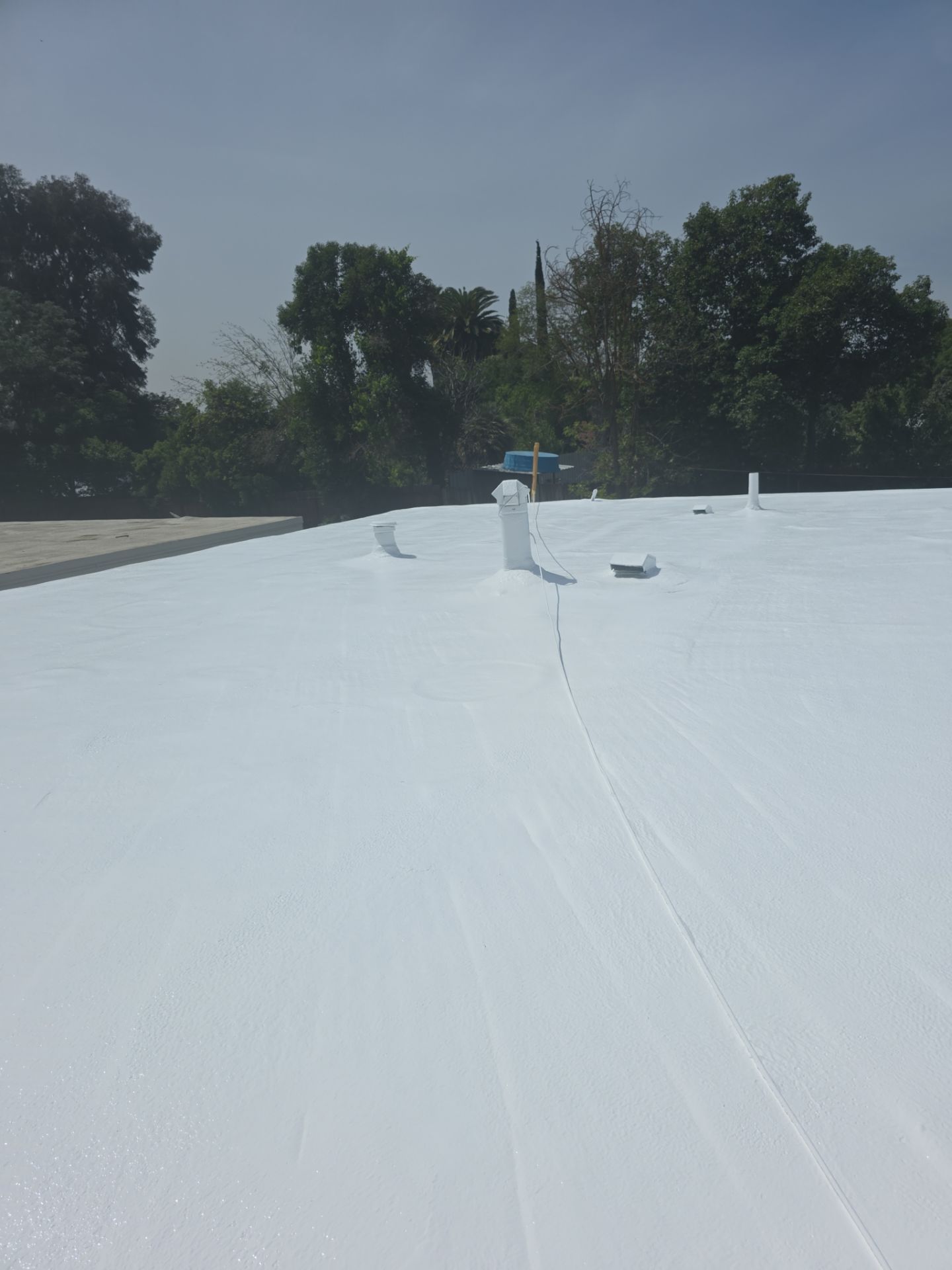 Foam Refurbish using Conklin Benchmark/PUMA XL coatings and spray foam by Straight Edge Roofing Inc
