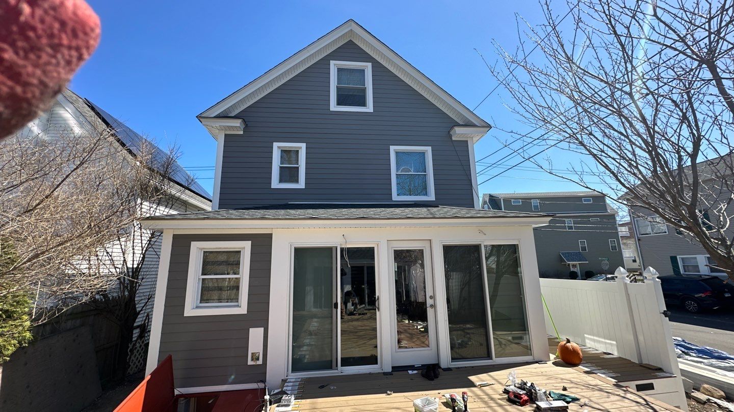 Siding Installation using Hardie Plank Aged Pewter by A Plus Exterior