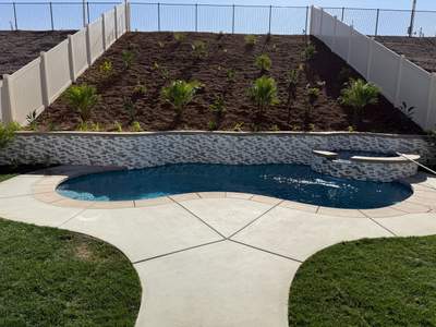 Pool and spa with tall RBB