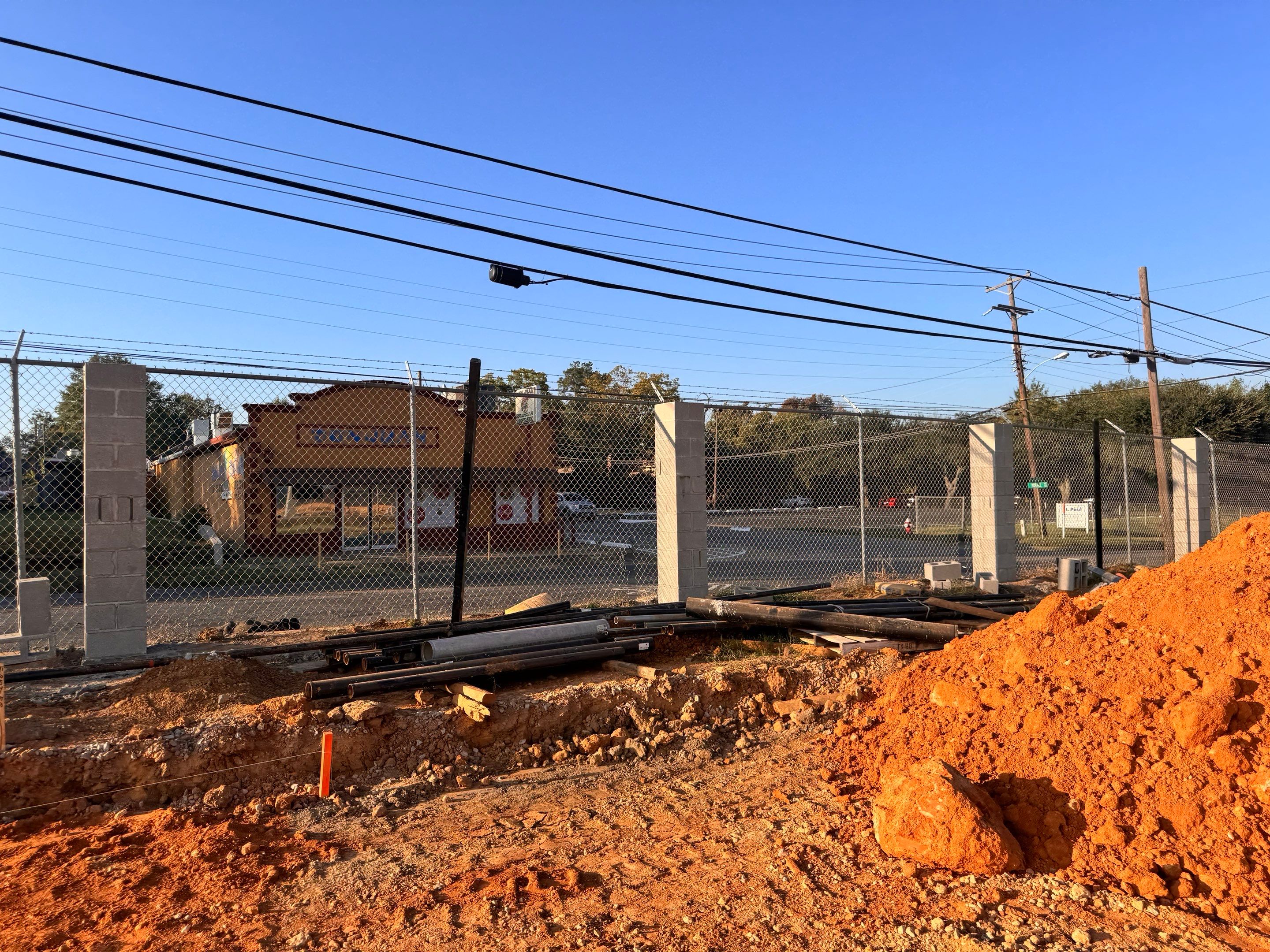 Commercial Fencing - Wrought Iron with Concrete columns by 3:16 Roofing and Construction