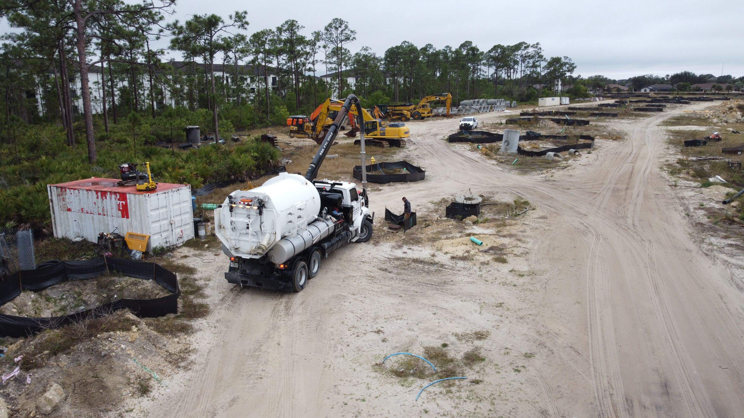 New Residential Construction Community Sewer System Cleaning by APS Power & Water