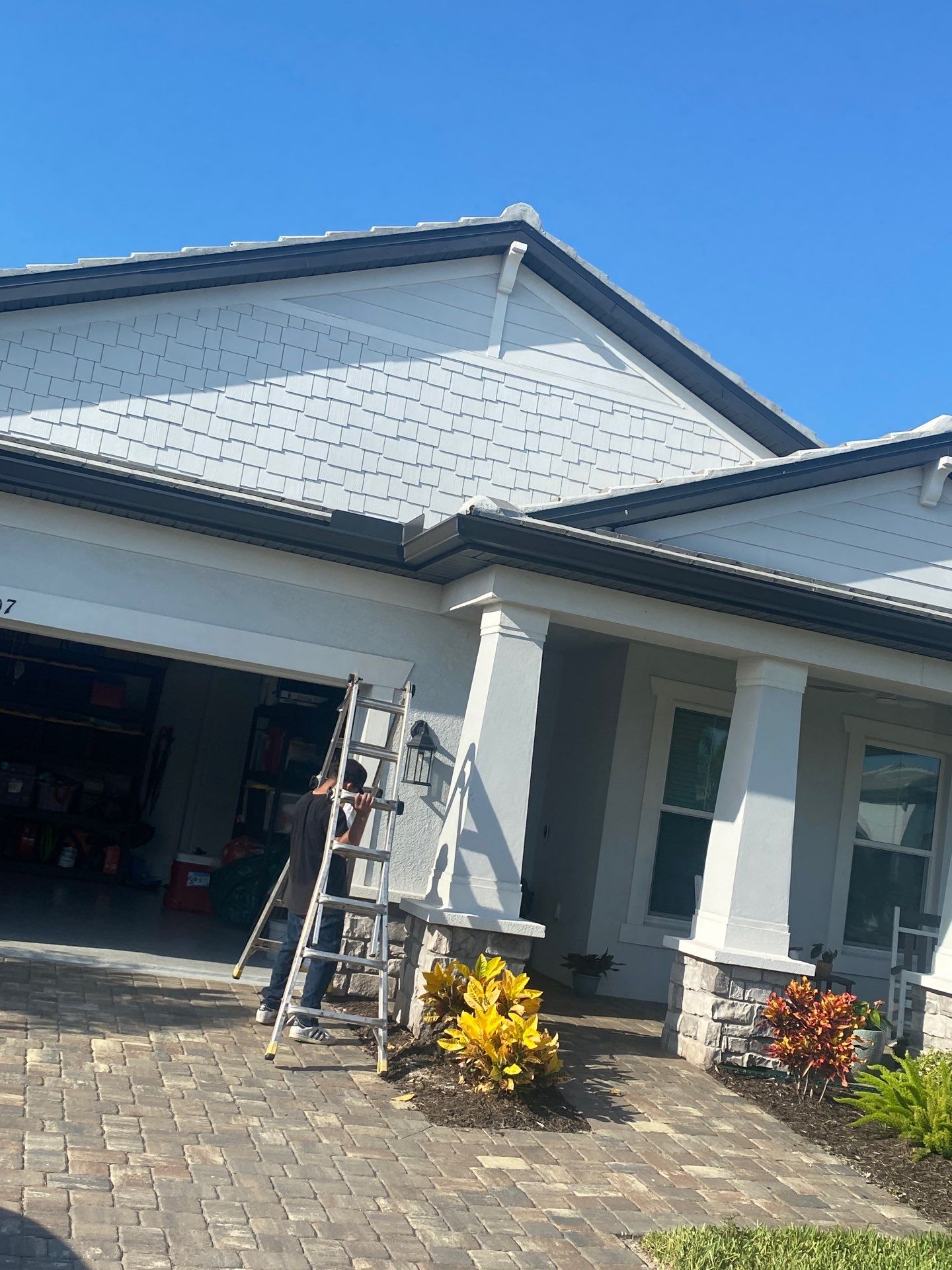Black 7-Inch Gutters with Matching Downspouts in Lakewood Ranch FL by Gutter Professor by Gutter Professors