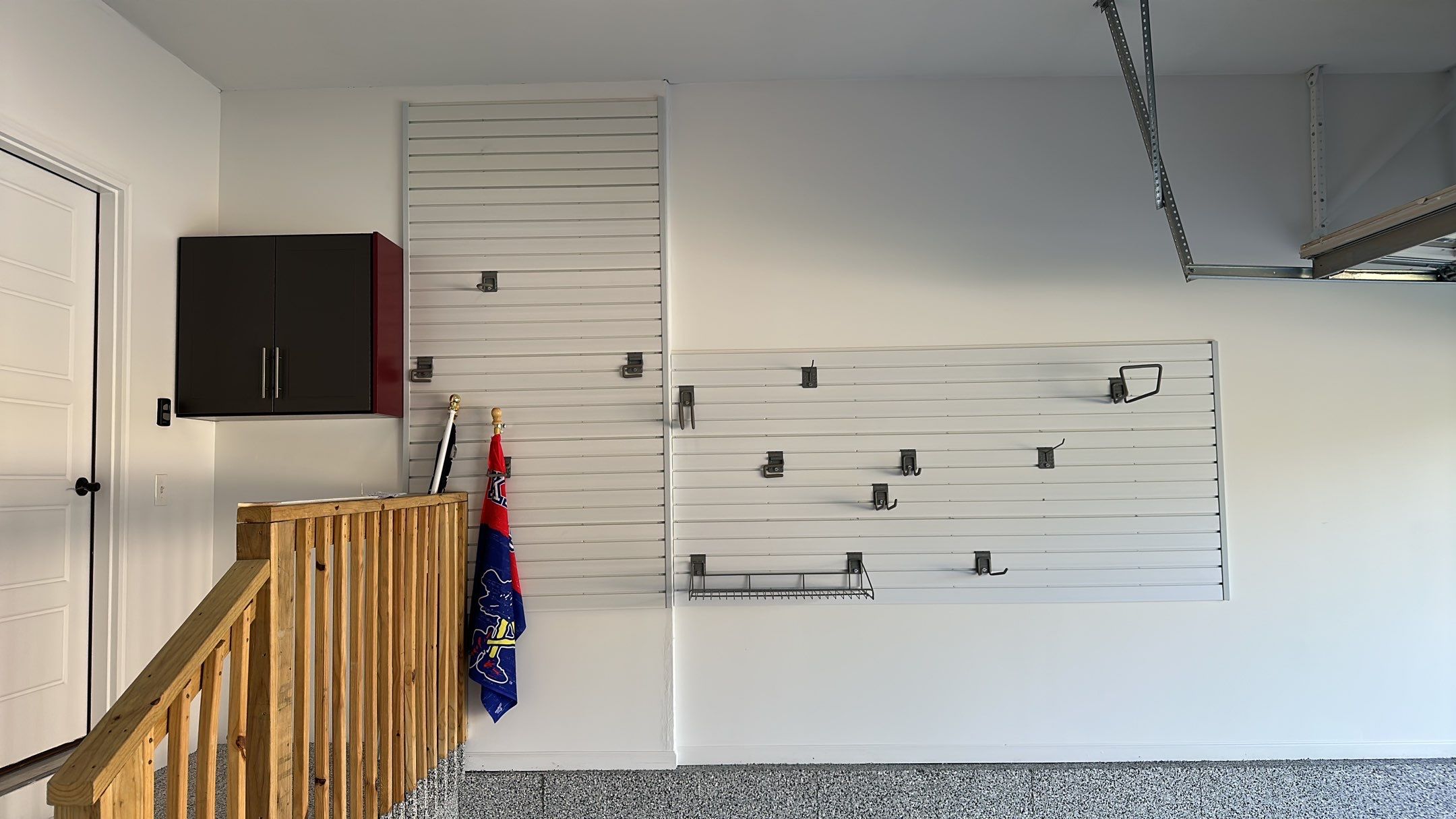 Sandy S. transformed her garage with a Banner Garage Floor and a cabinets by Banner Garage