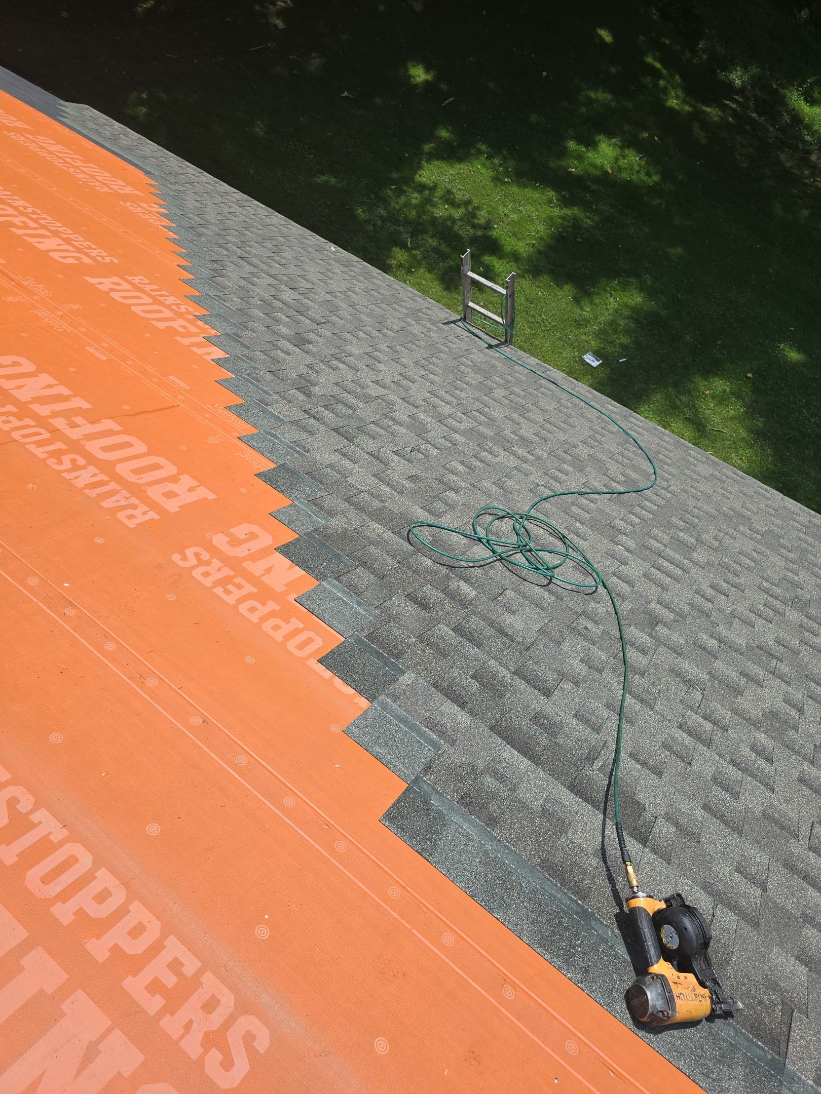 Residential Roofing Installation using GAF Timberline HDZ Weatherer Wood by Rainstoppers Roofing