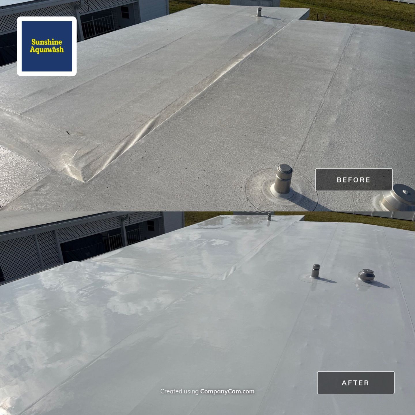 Mobile Home Soft Wash & TPO Roof Cleaning in Leisure Lake Mobile Home Park – Palmetto, FL by Sunshine AquaWash