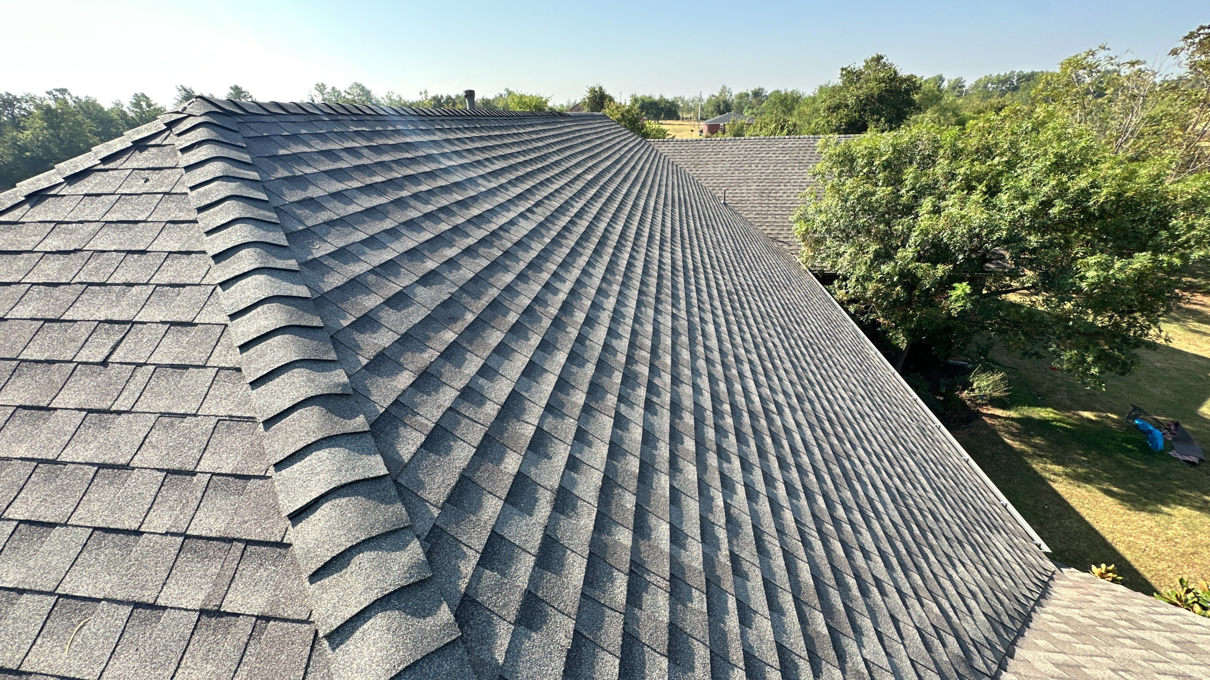 Reroof using GAF HDZ Weathered Wood by Castillo Roofing