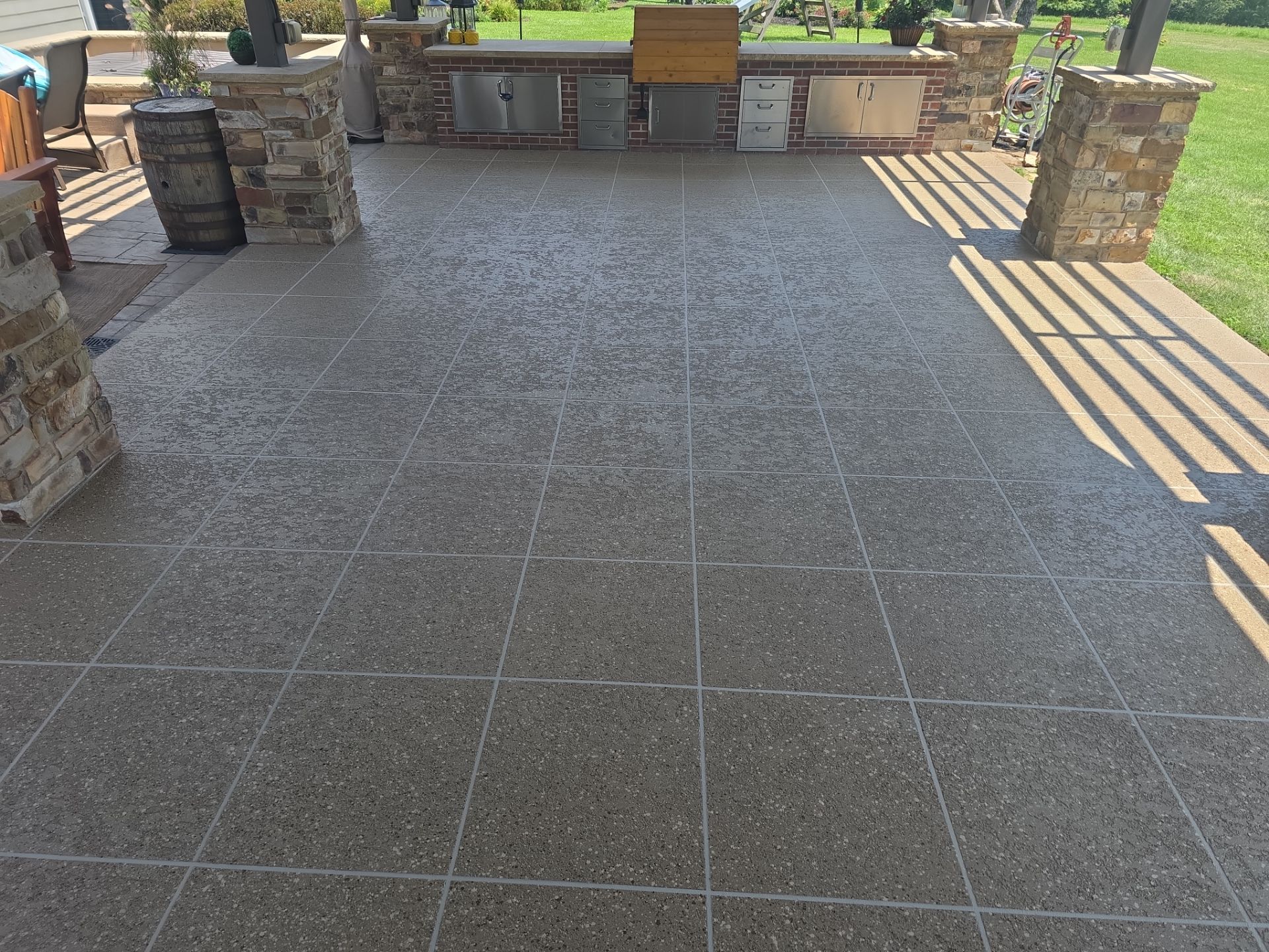Custom Back Patio Resurface - Kearney, MO by Big Red Decorative Concrete, LLC