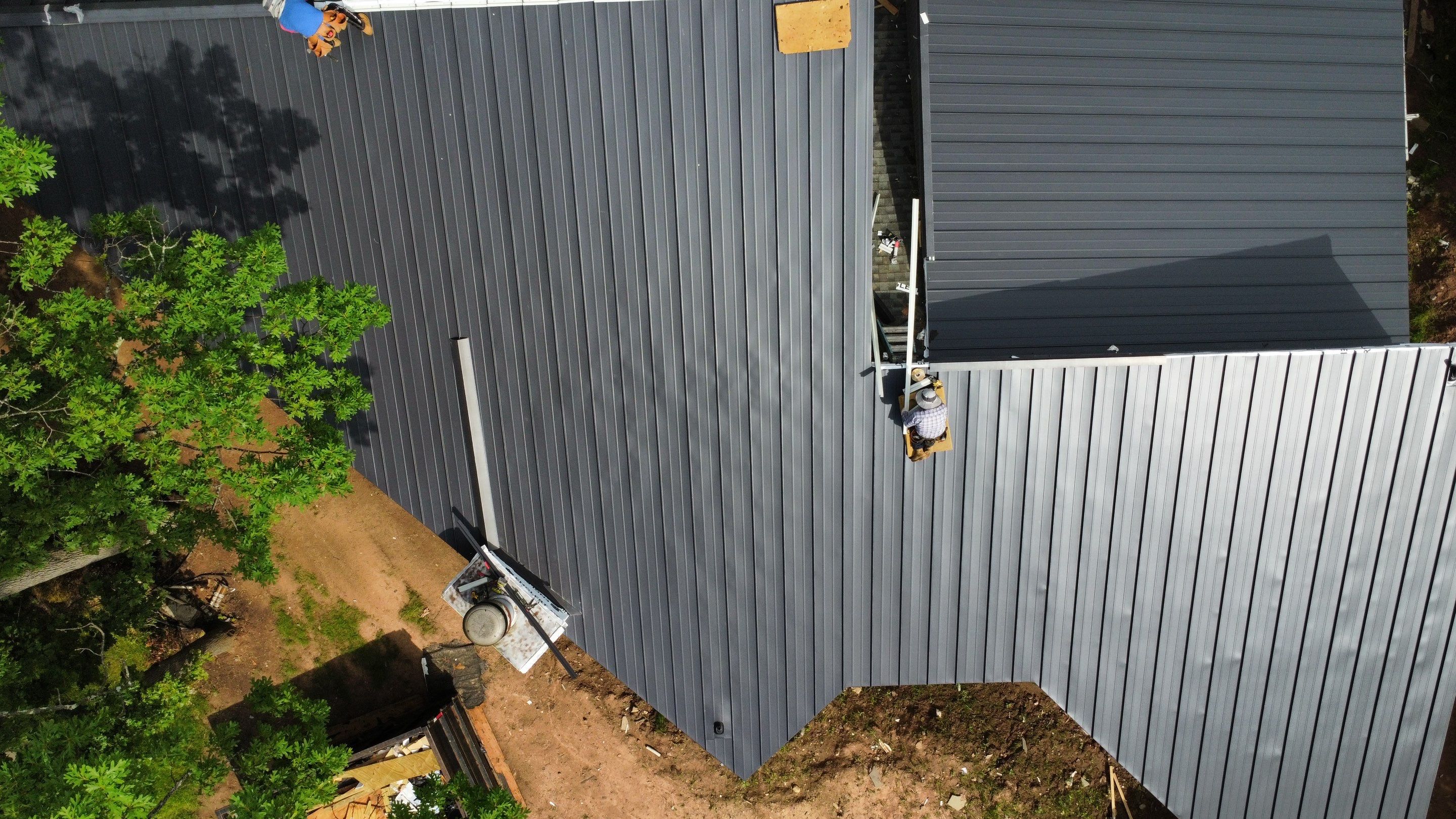 Residential Roofing Installation using Aluminum 032GA - Color Matte Black by CMNG LLC