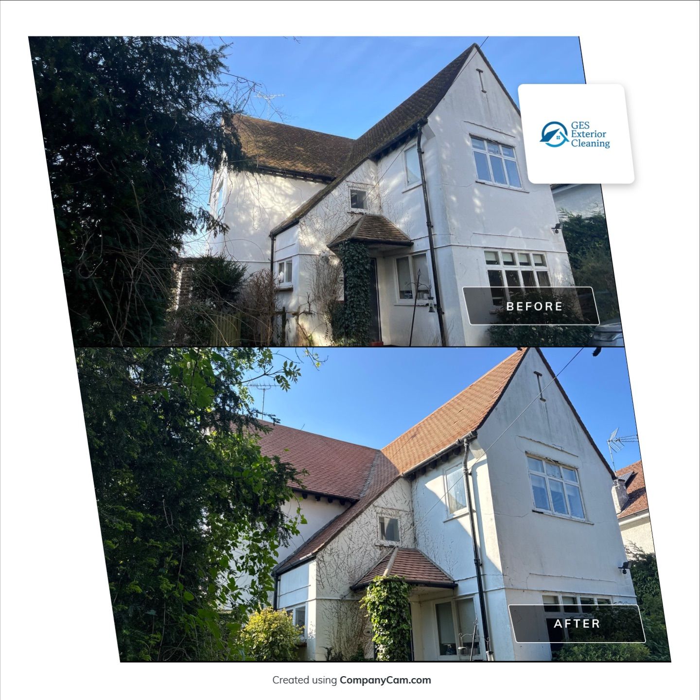 Roof Clean  - Moss Removal - Gutter Clean using Honda 15lpm Low Pressure Washing Machine by Ges Exterior Cleaning ltd