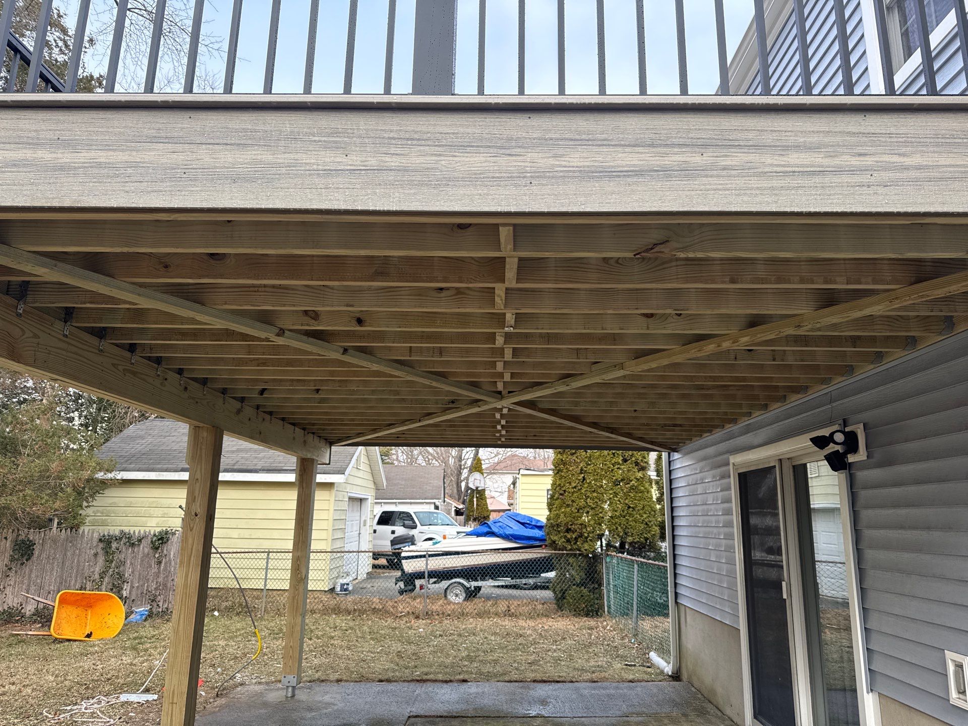 New Deck using Deckorators  decking and vinyl railings by deck guardian