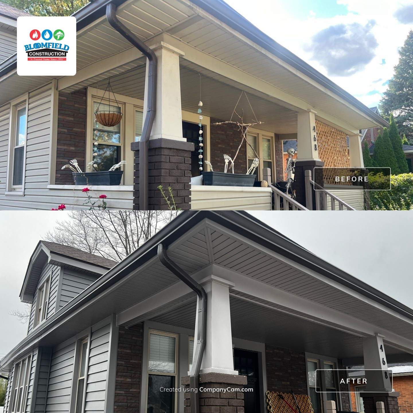Vinyl Siding Replacement by Bloomfield Construction & Restoration