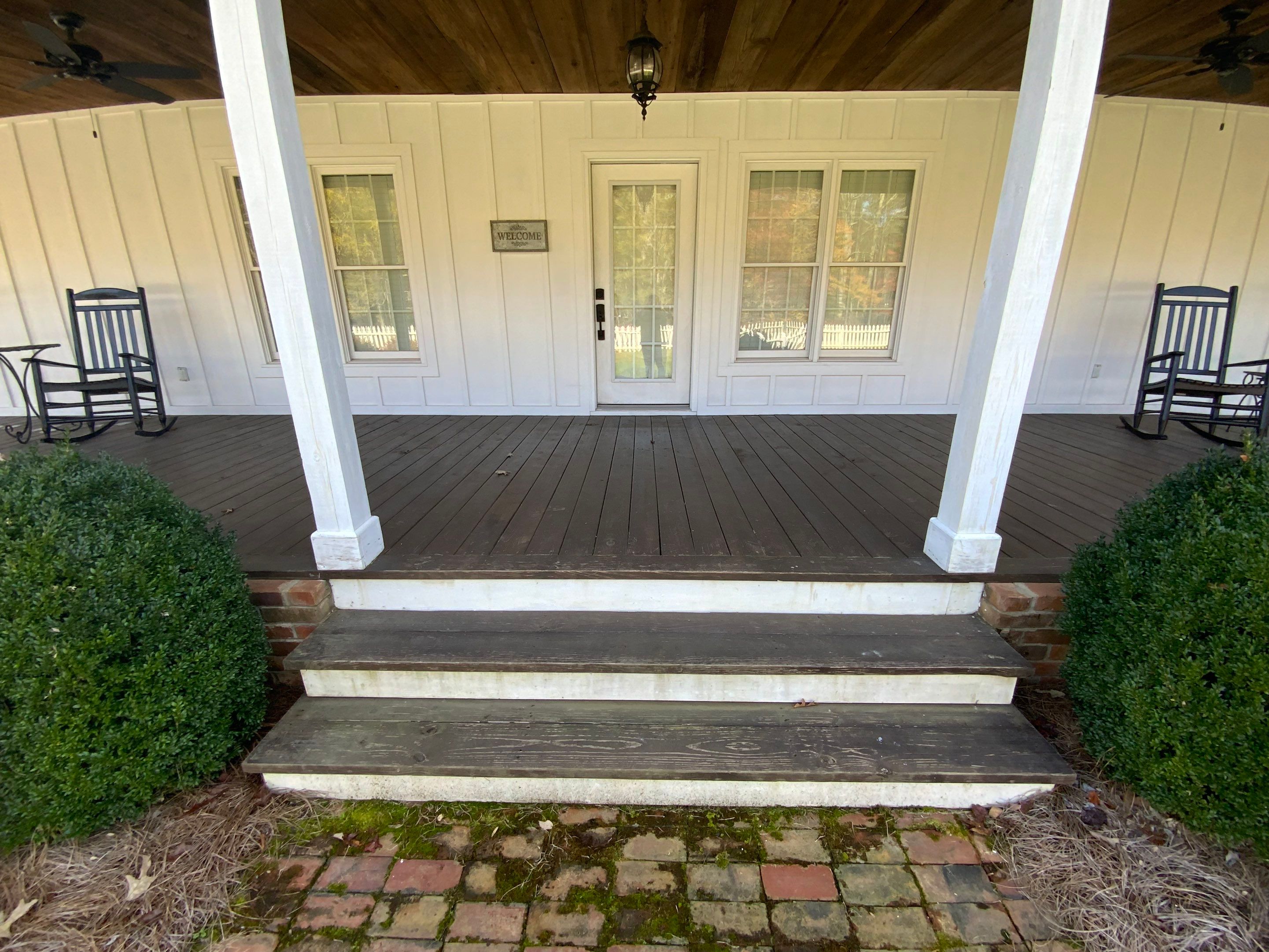 Exterior Trim Painting and Dark Deck Staining in Acworth by Swift Home Renovations