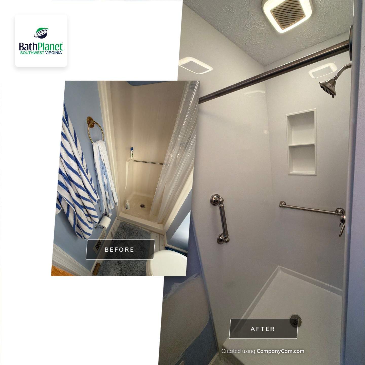 Shower Stall - Kit vs Custom by BathPlanet SW Virginia