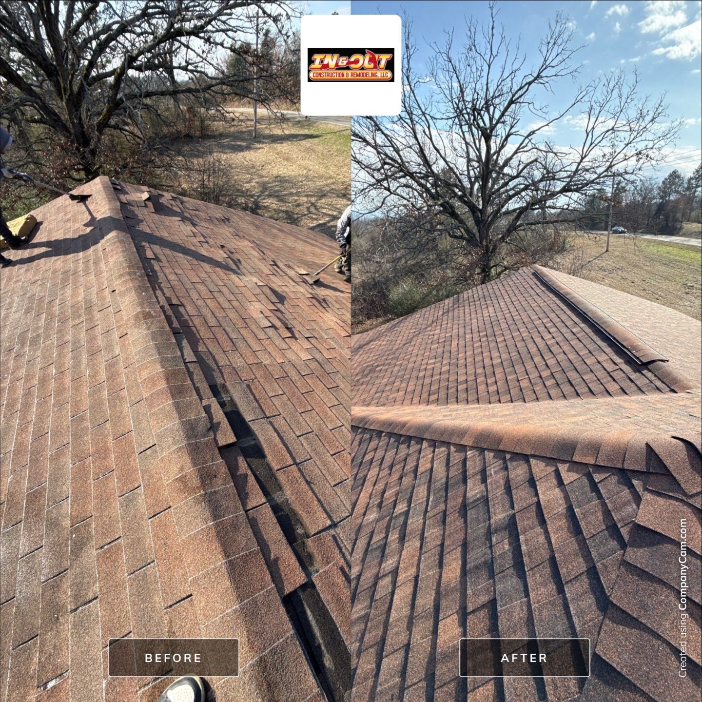 Rustic Hickory Shingles & SBS Cap & Base by In & Out Construction & Remodeling, LLC