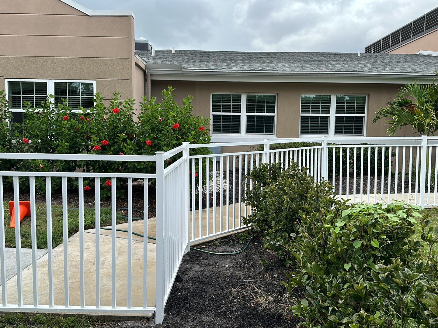 Aluminum Fence Installation using White 3 Rail Aluminum Fence  by Asap fence and gates, LLC